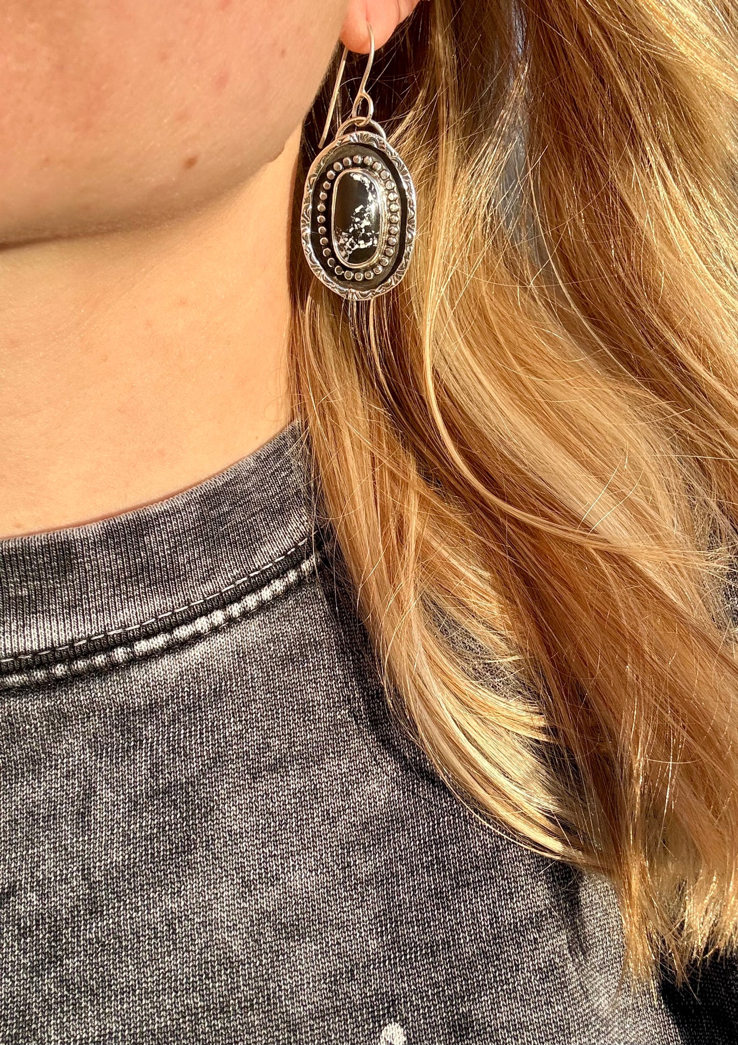 White Buffalo Shadowbox Earrings