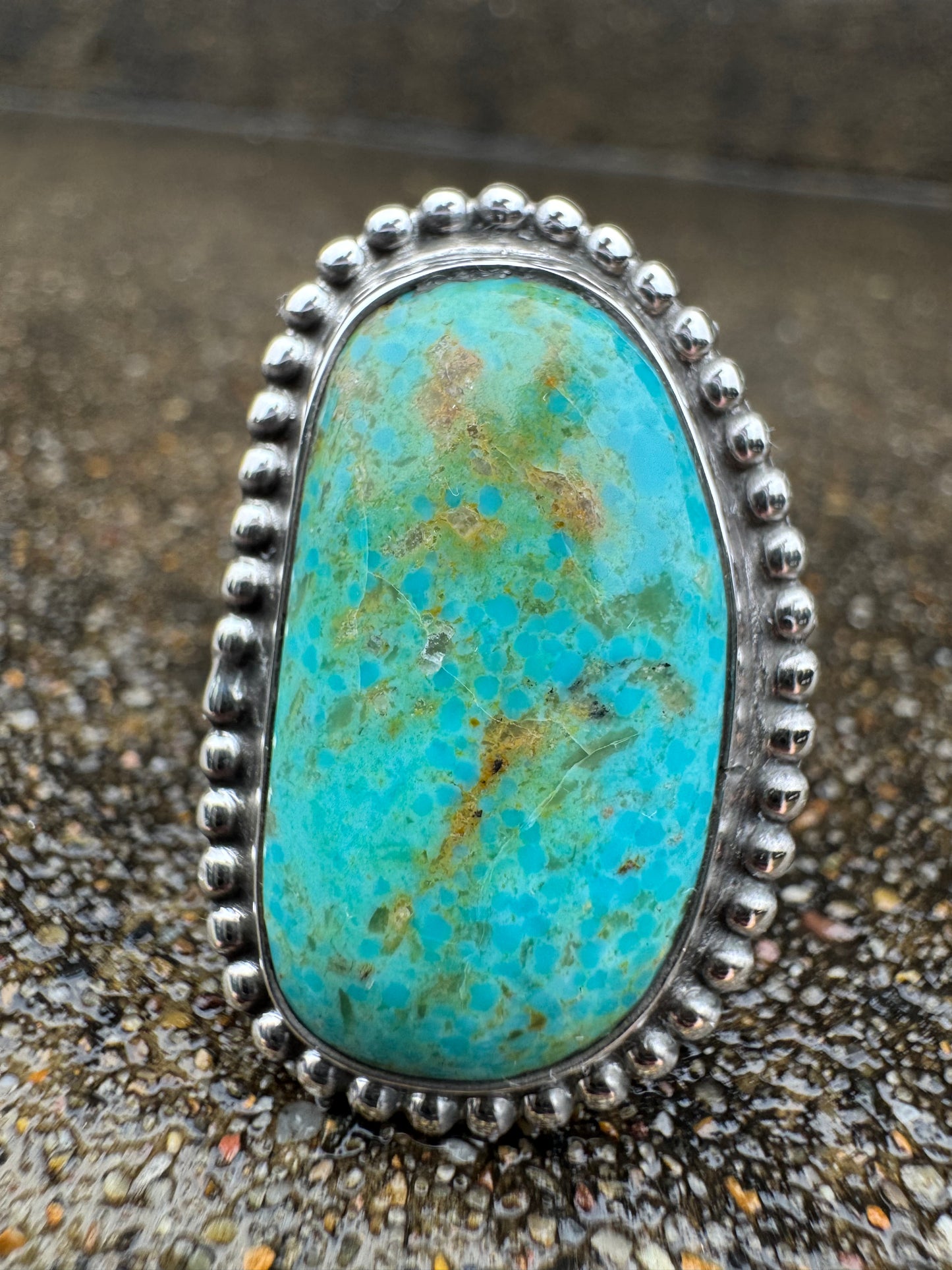 Kingman turquoise Asymmetrical Ring size 9