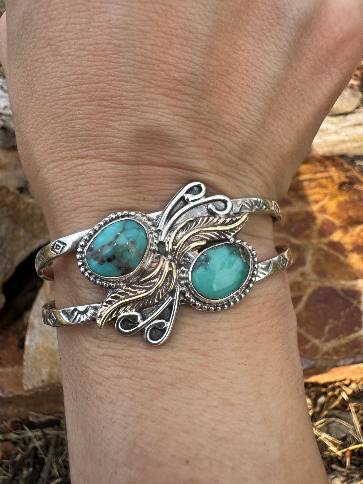 Campitos Turquoise Feather Cuff