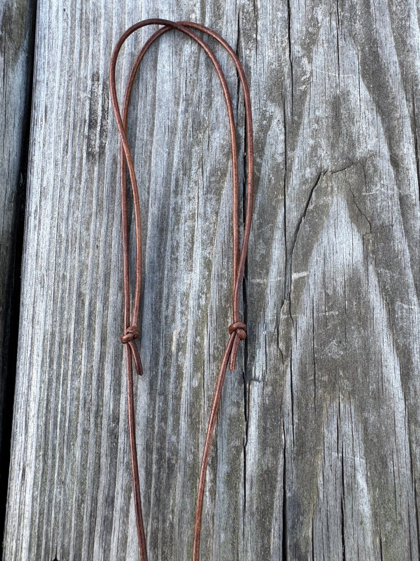 Leather and turquoise Adjustable Necklace