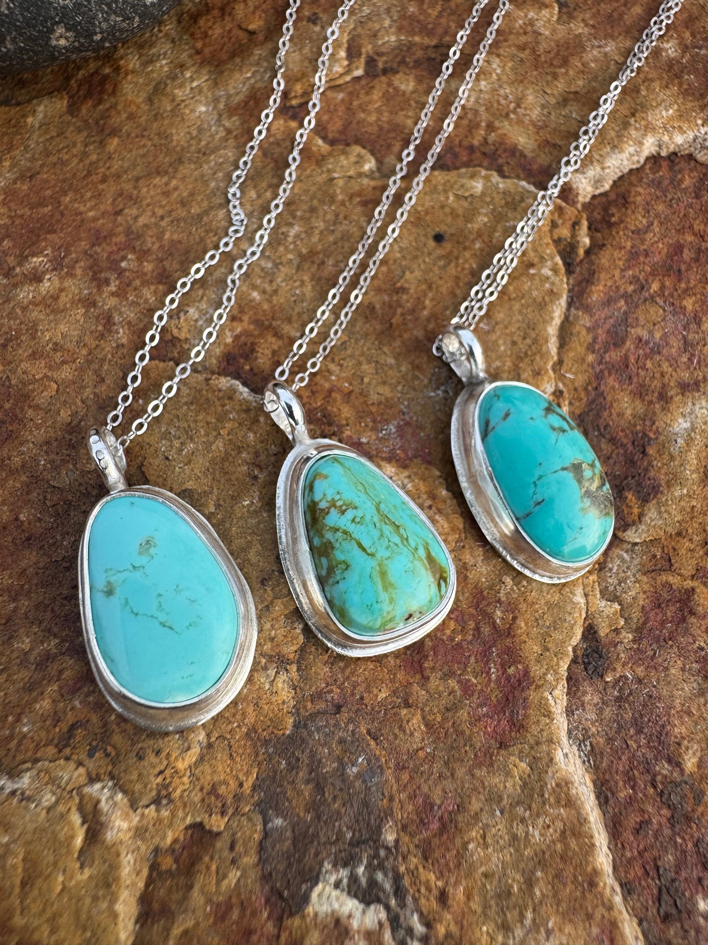Oval Tyrone turquoise Dainty pendant