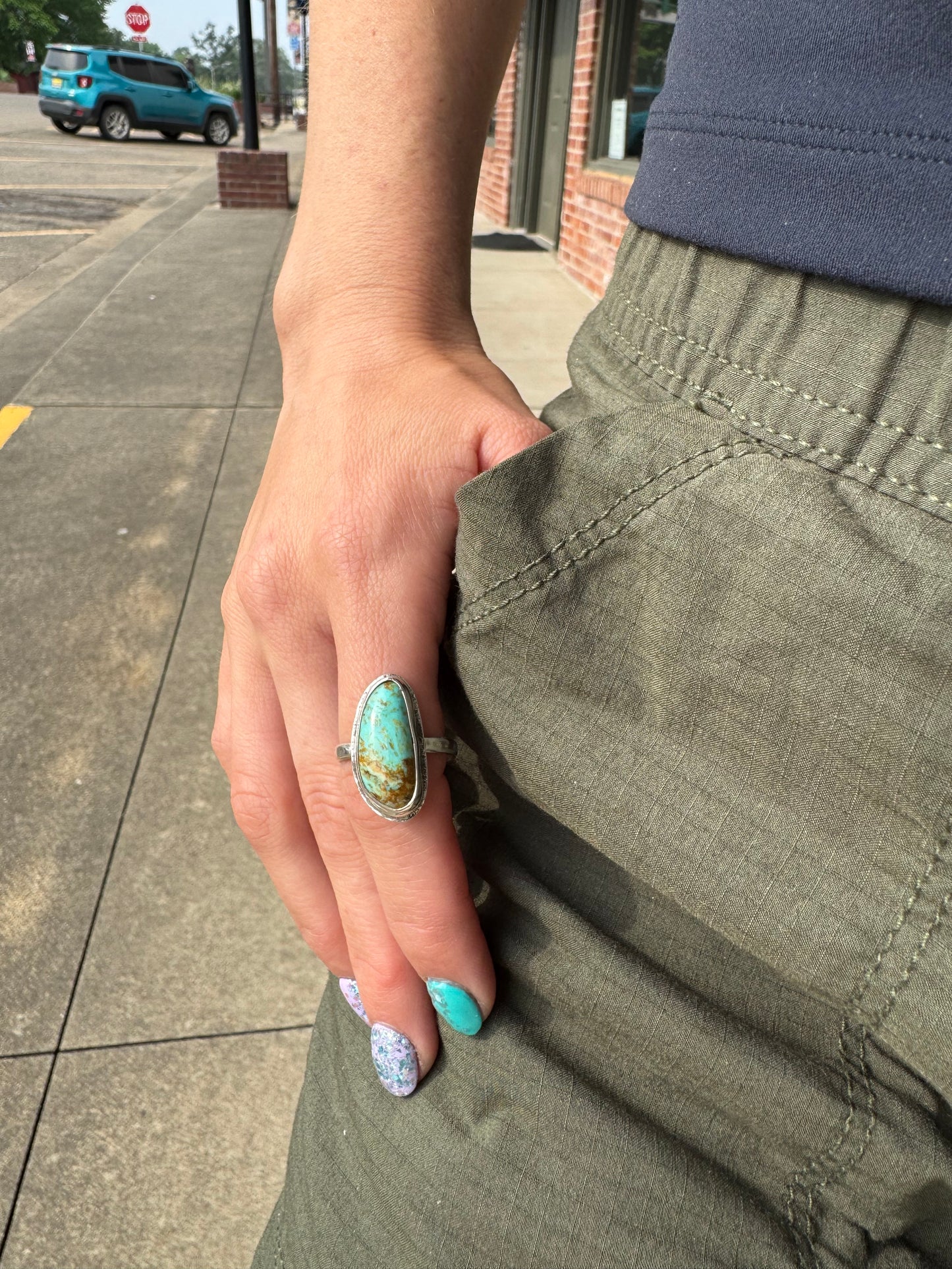 Dainty Kingman turquoise ring size 9