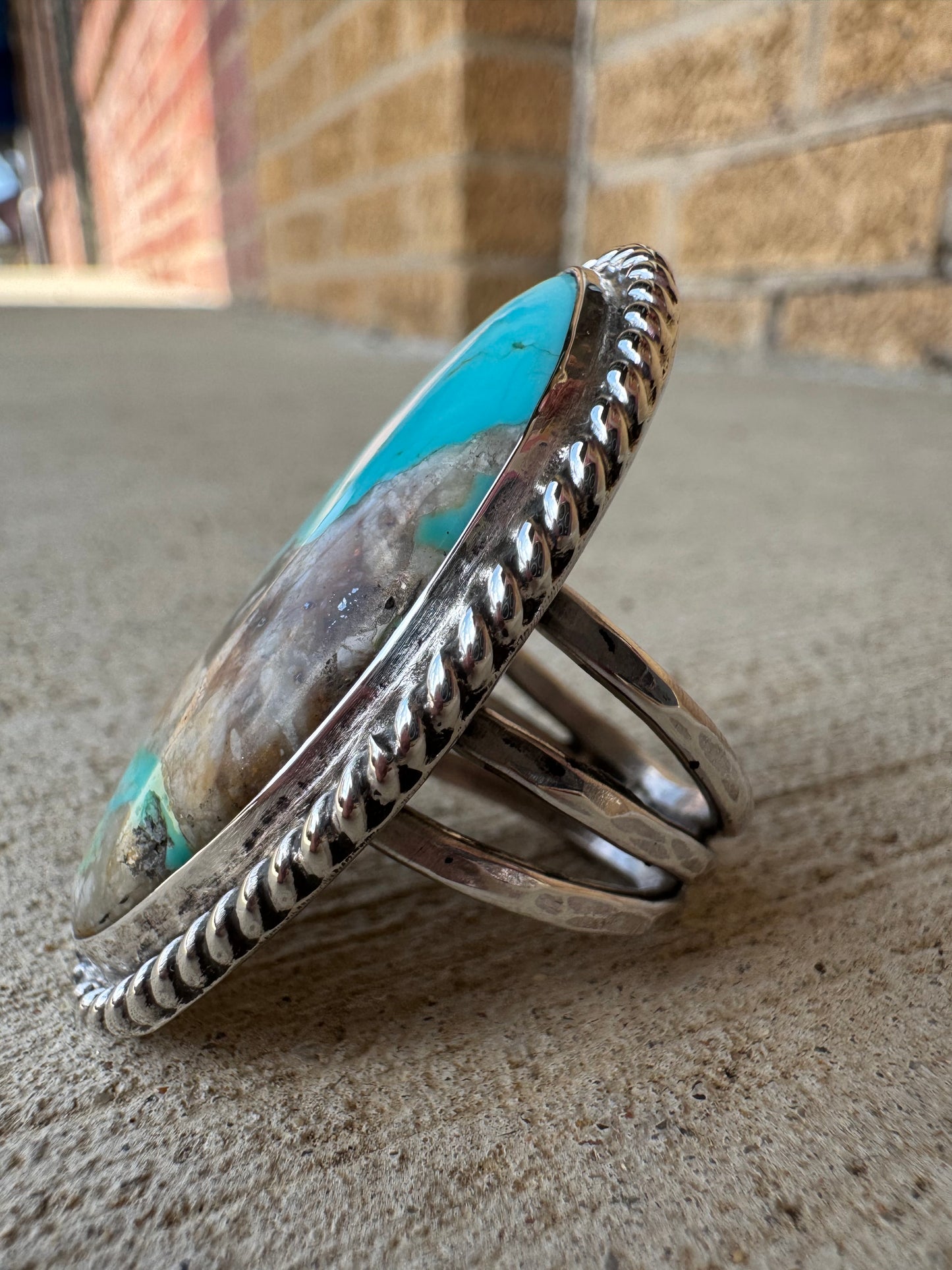 Chunky turquoise ring size 8