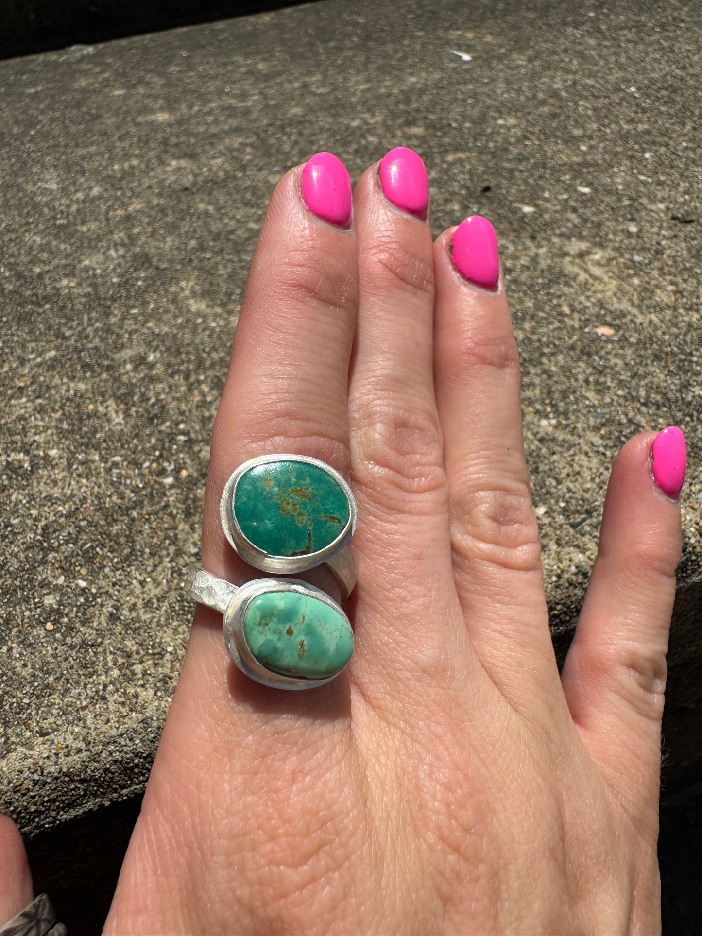 Green turquoise adjustable ring