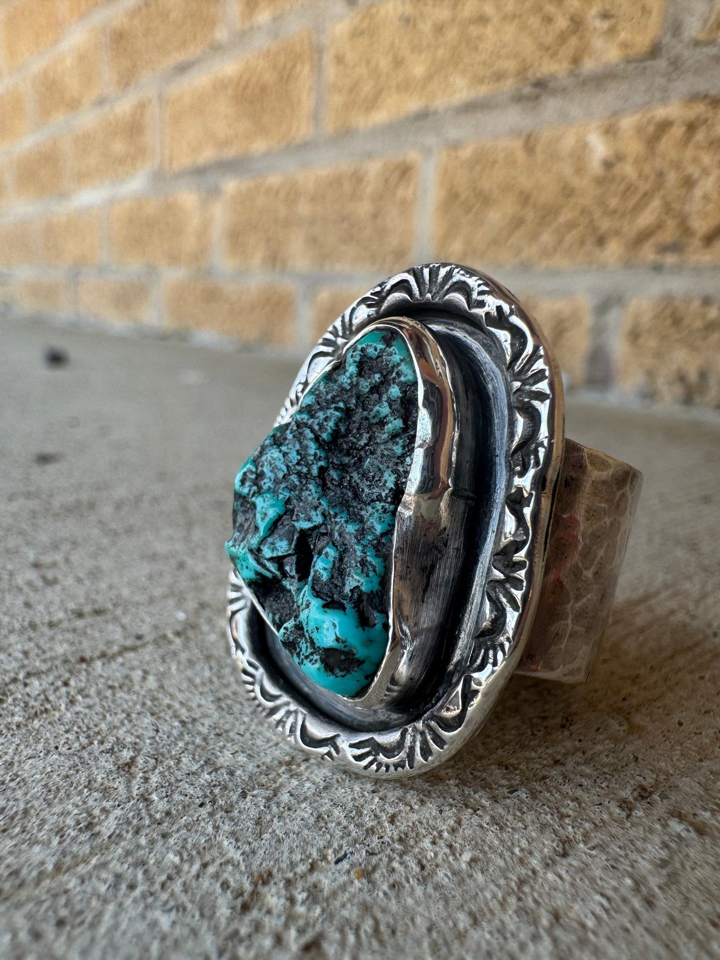Morenci Nugget turquoise ring size 8