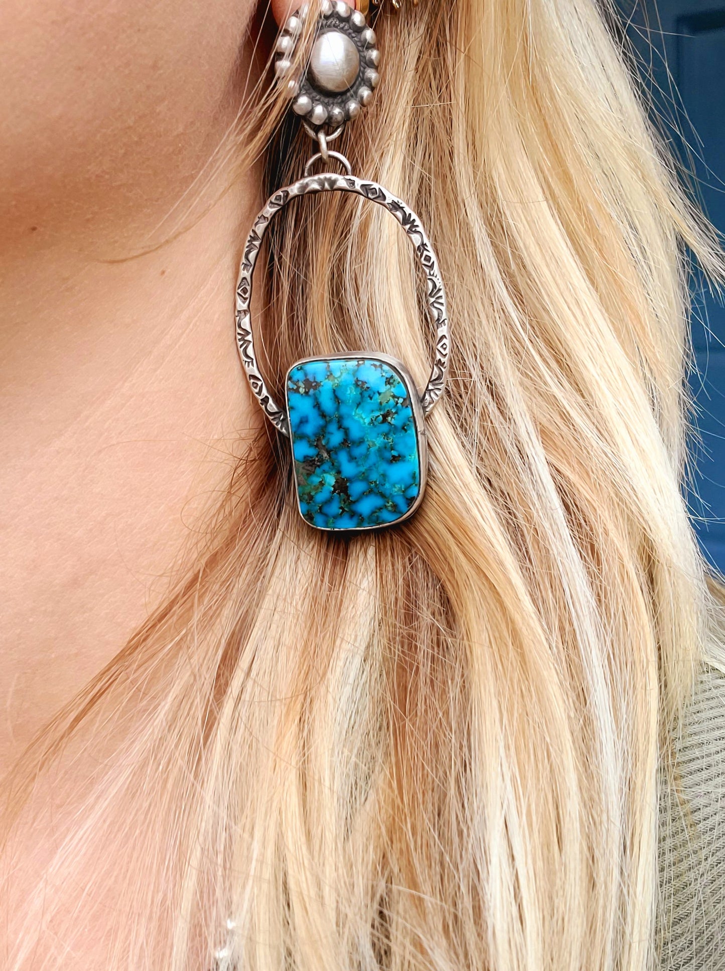 Old stock Kingman turquoise Earrings