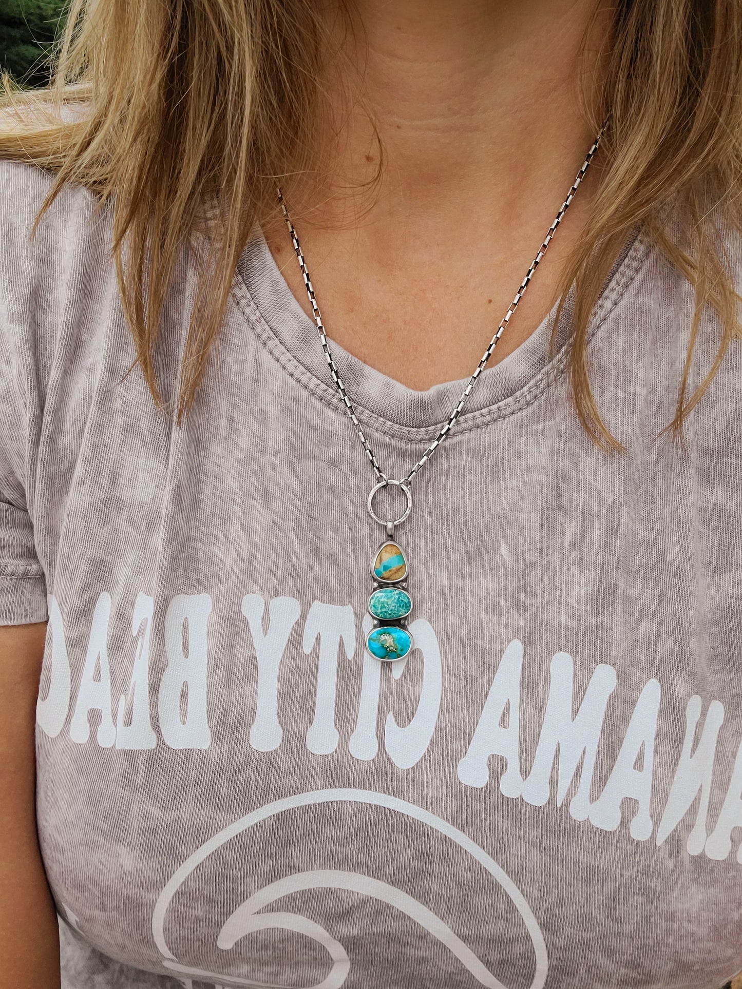Three stone Turquoise necklace