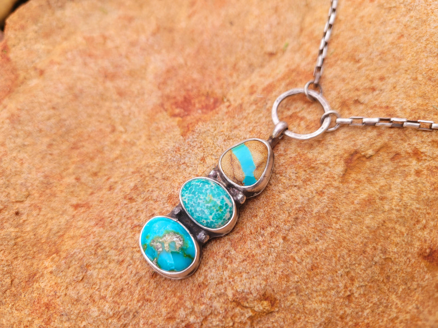 Three stone Turquoise necklace