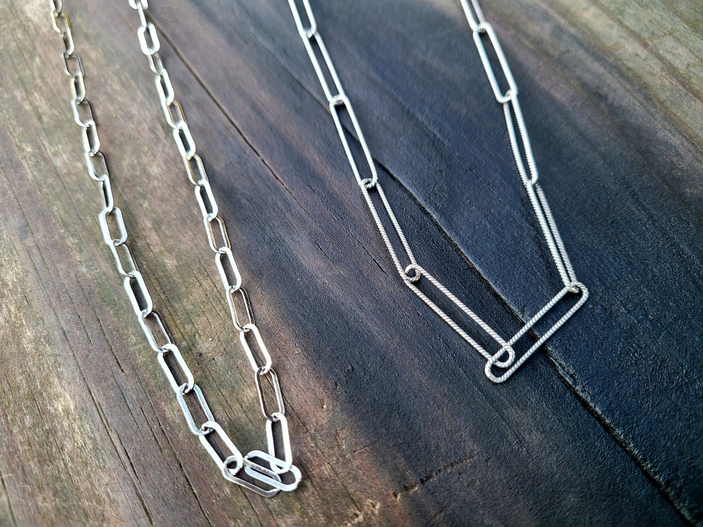 Sterling silver paper clip chain