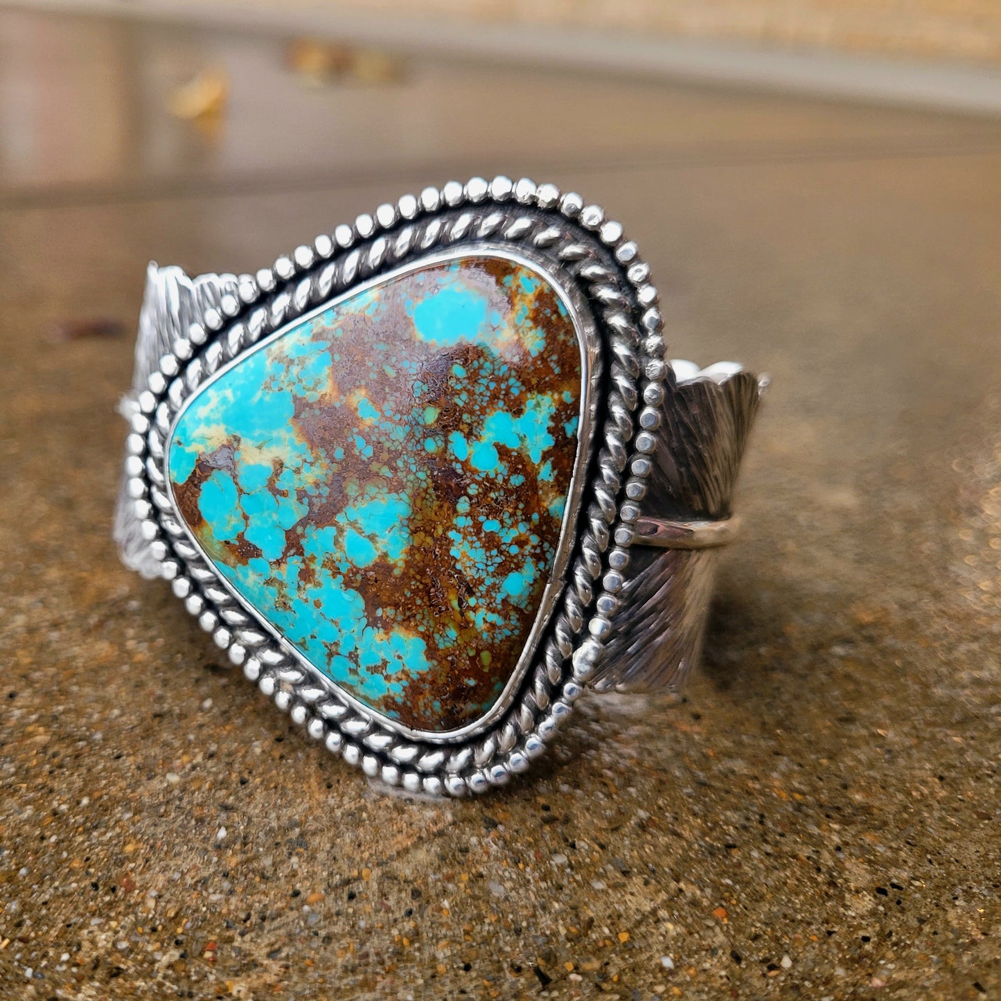 Royston turquoise Feather Cuff