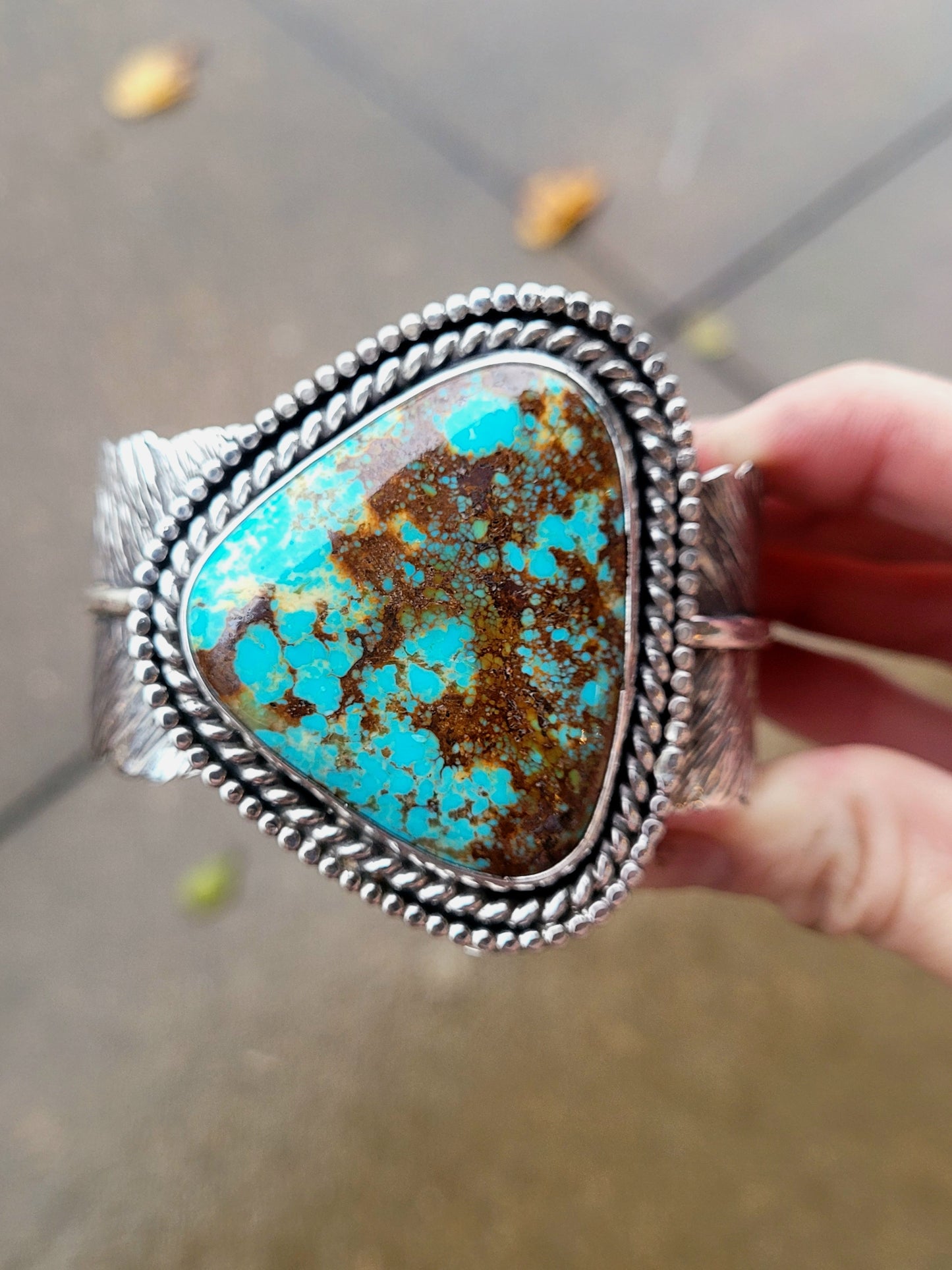 Royston turquoise Feather Cuff