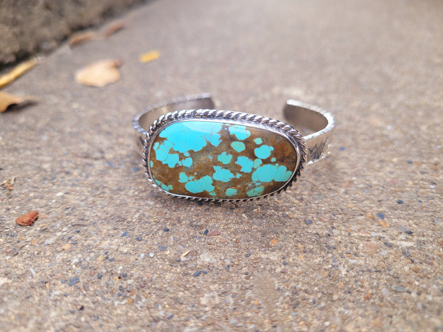 Number eight turquoise cuff