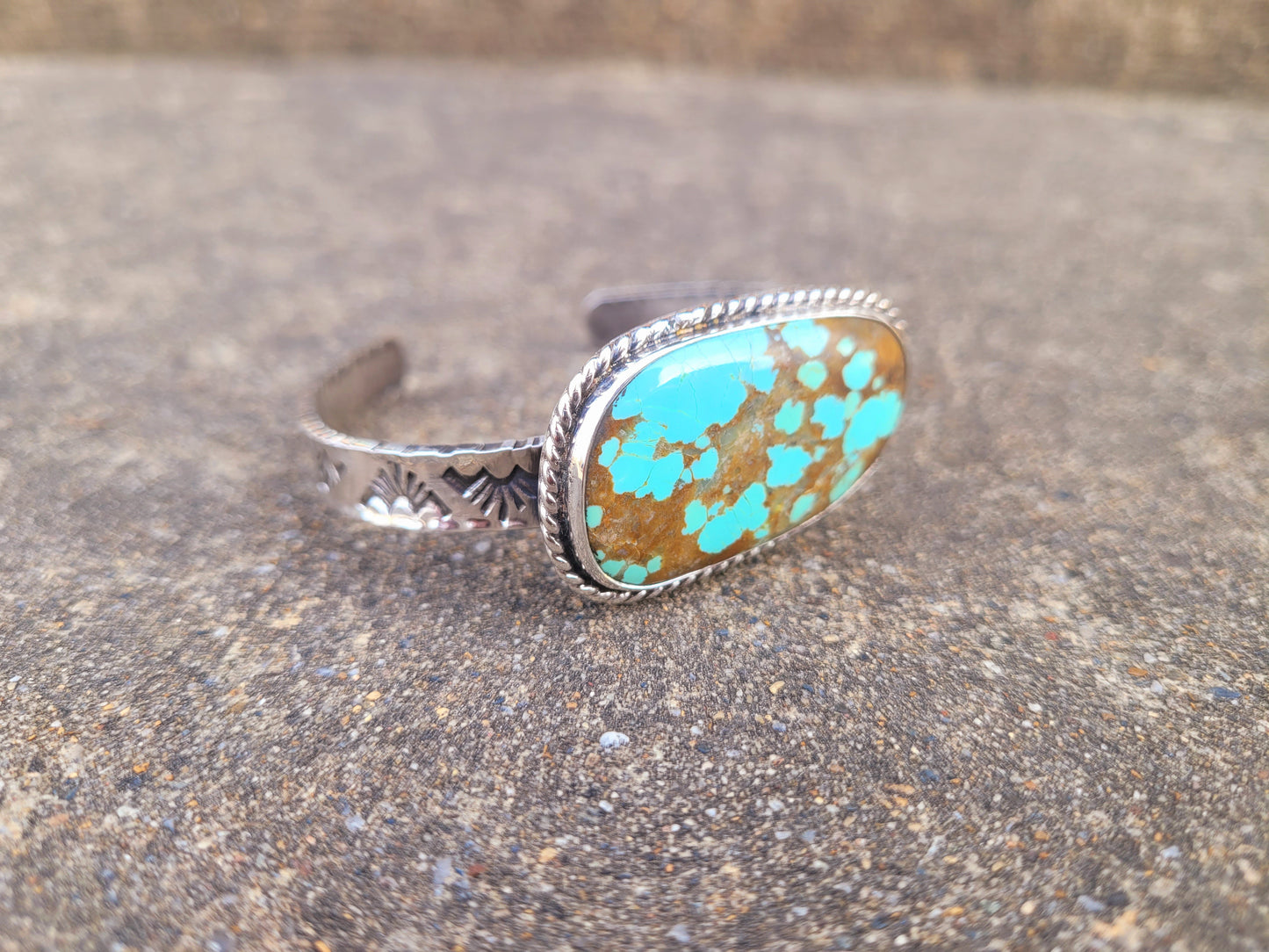 Number eight turquoise cuff