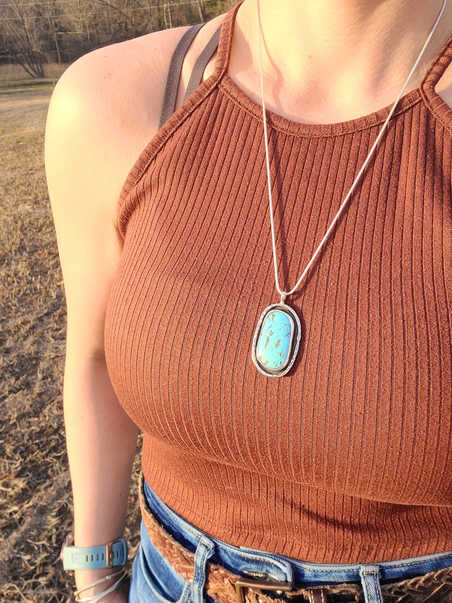 Smoky Blue Kingman pendant