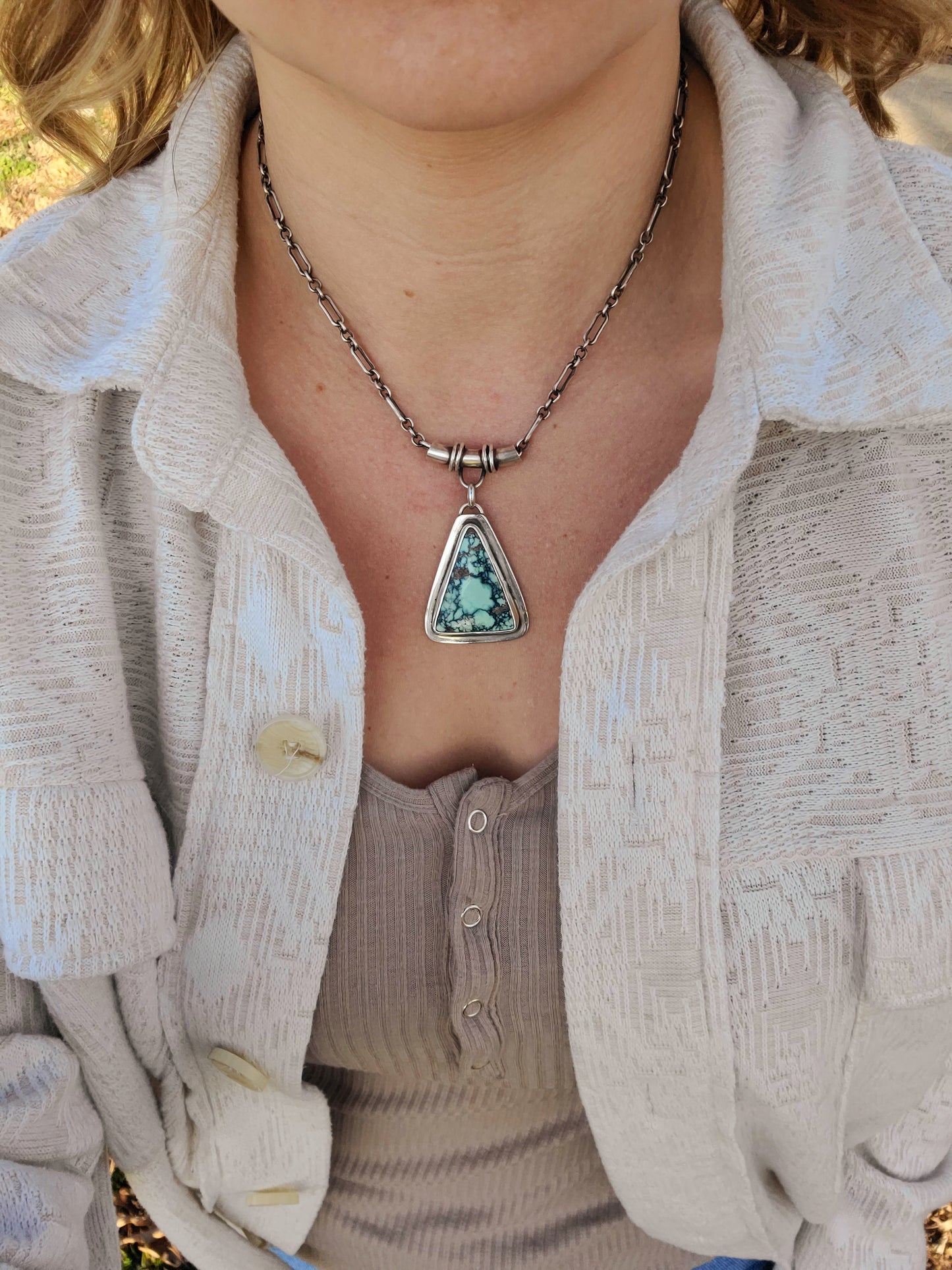 Saguaro Variscite triangle pendant