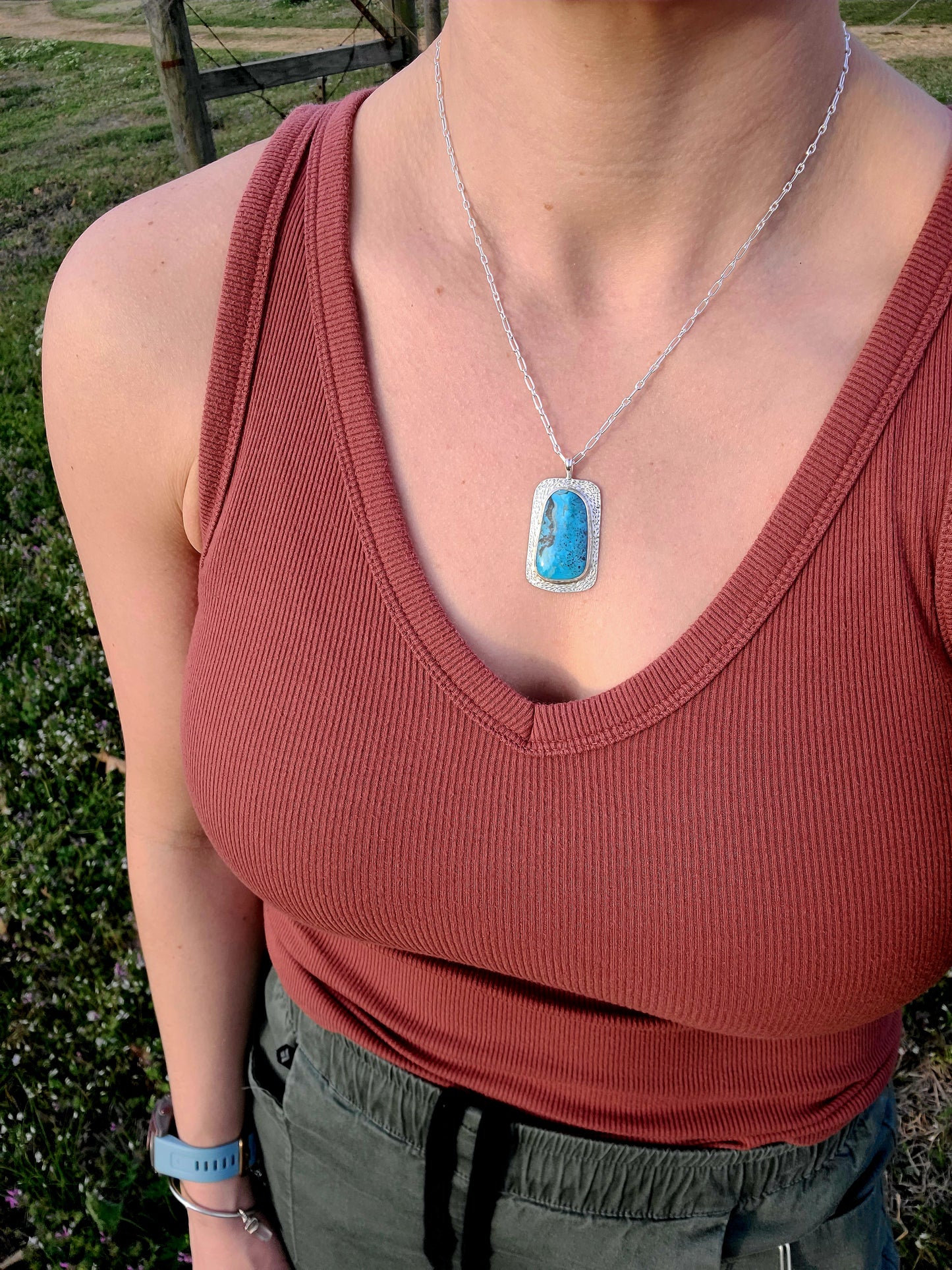 Smoky Blue Kingman turquoise Necklace