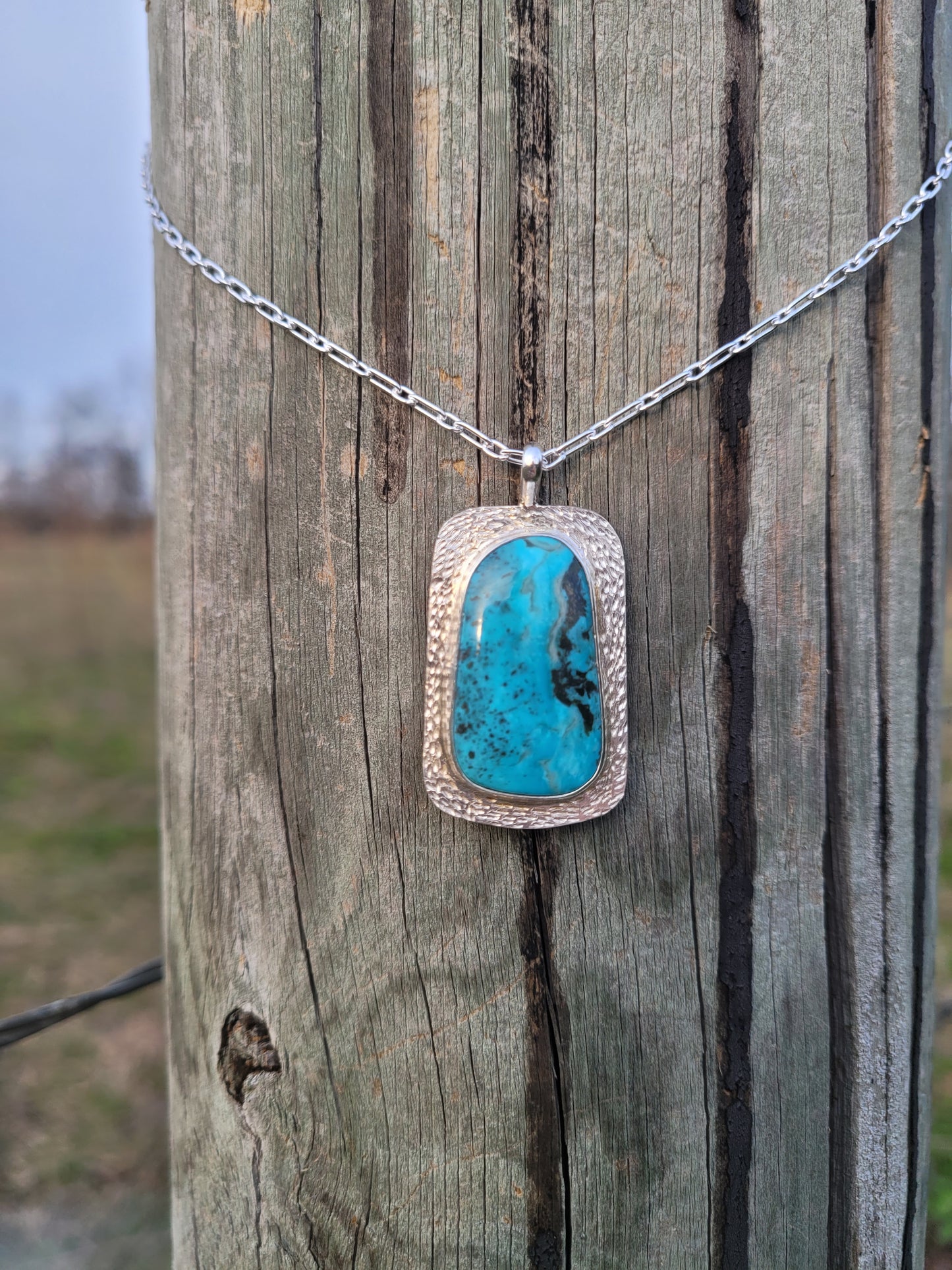 Smoky Blue Kingman turquoise Necklace