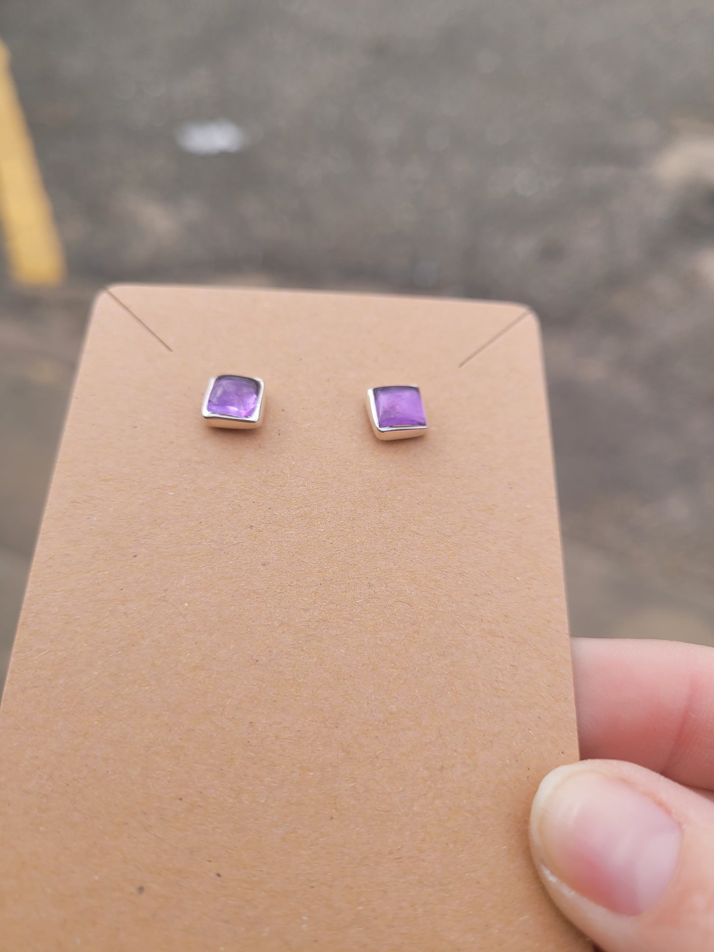 Amethyst post earrings