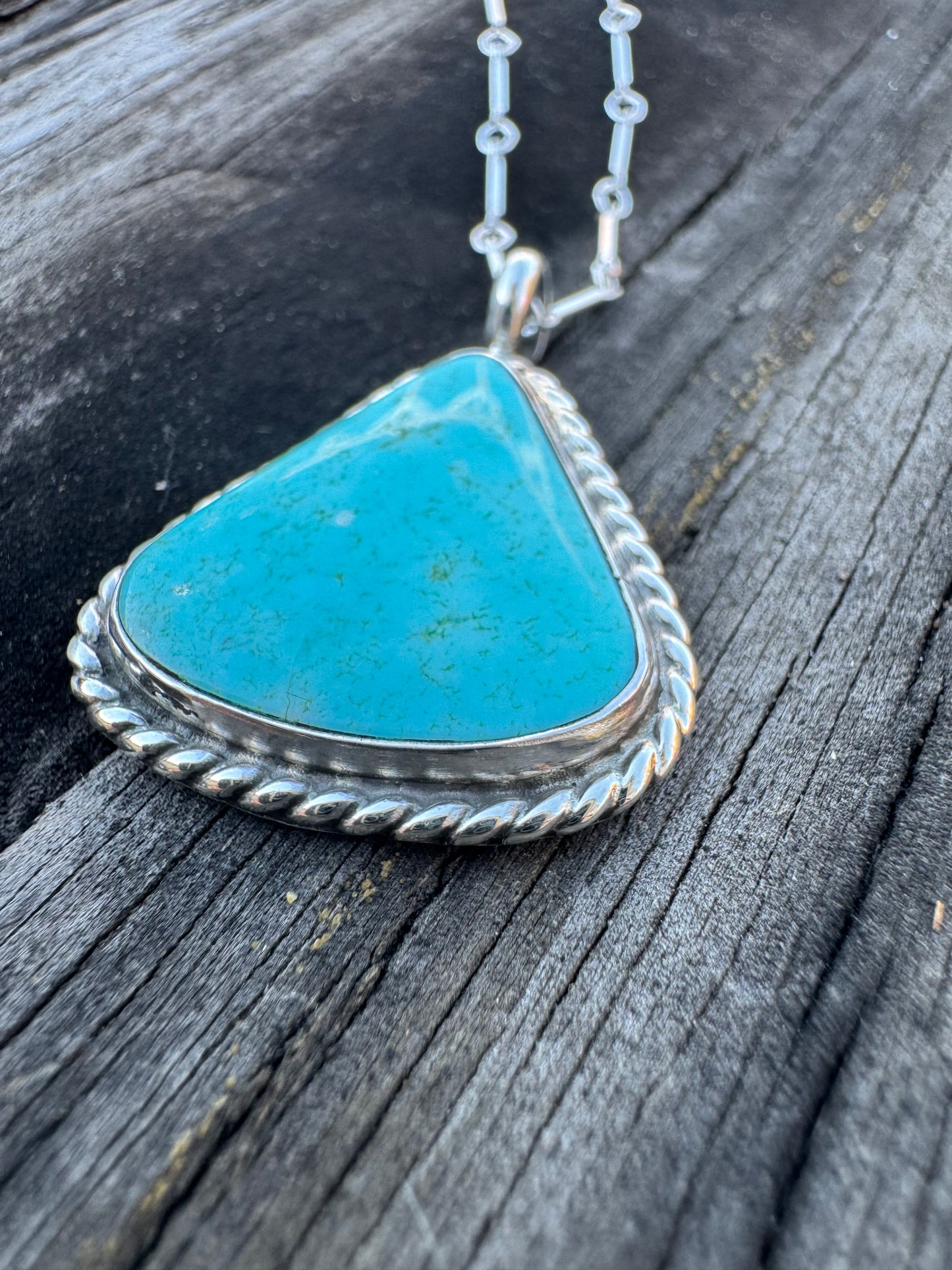 Bright blue Kings Manassa turquoise necklace