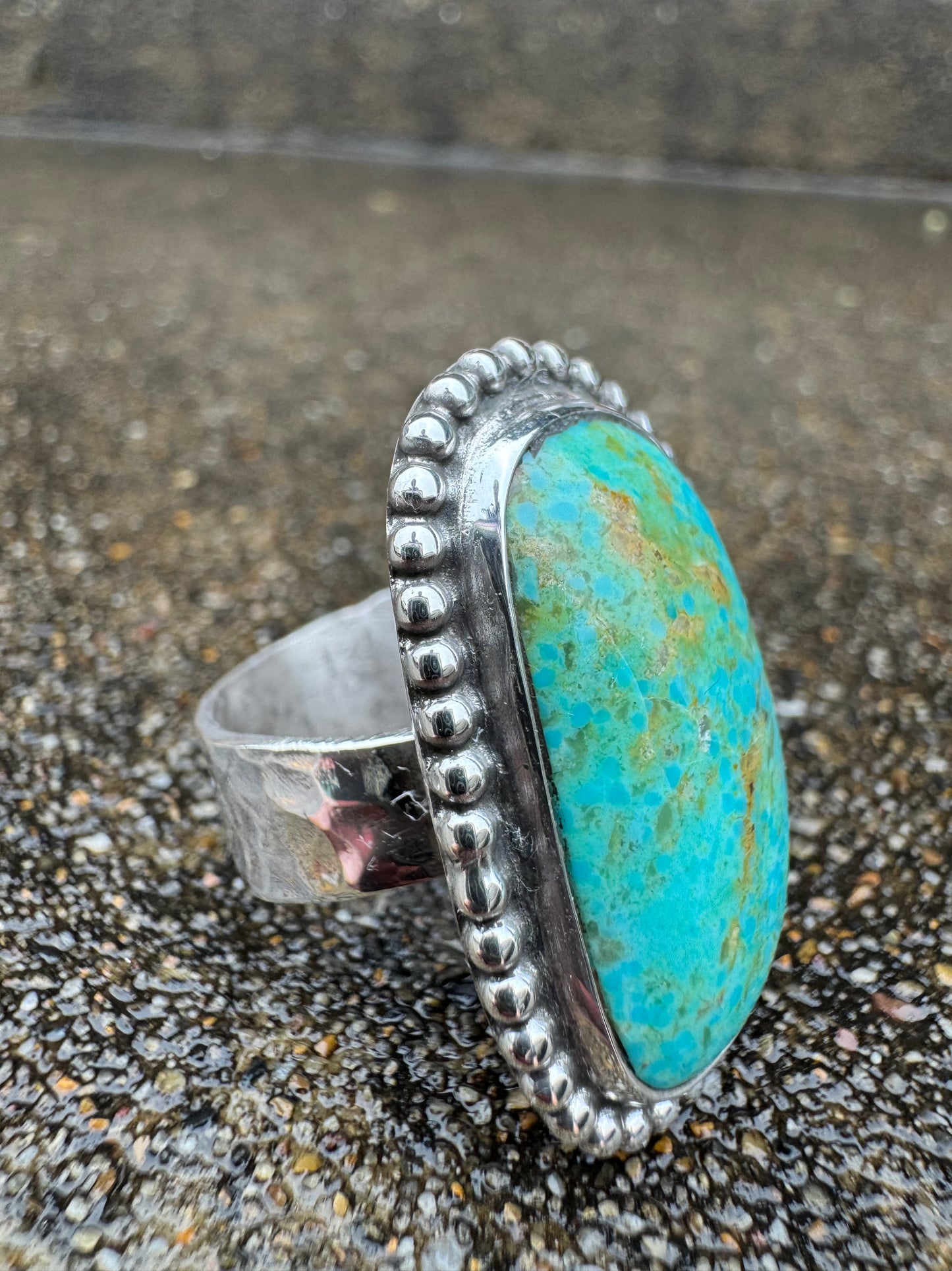 Kingman turquoise Asymmetrical Ring size 9