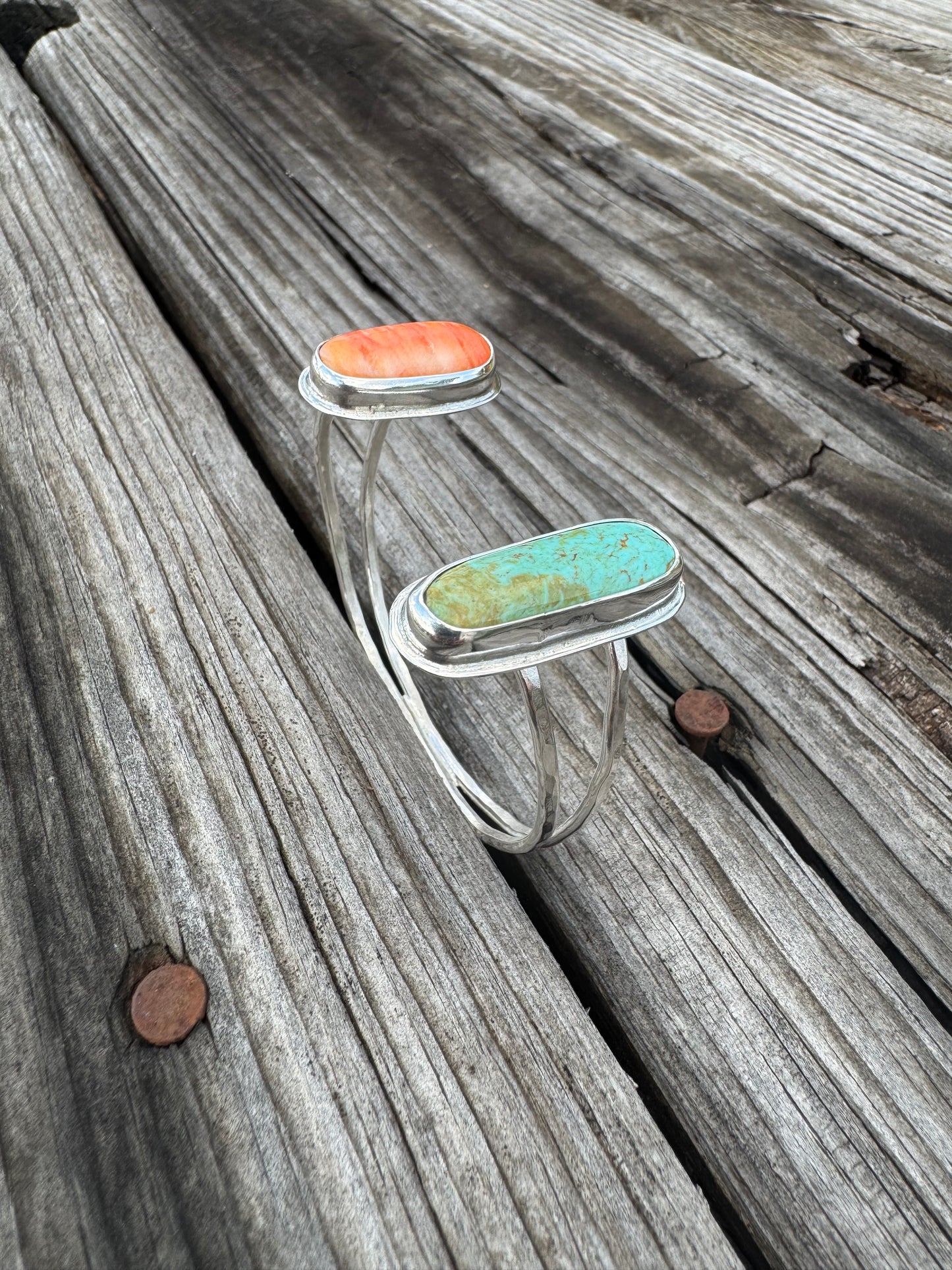 Turquoise and spiny oyster open front Cuff
