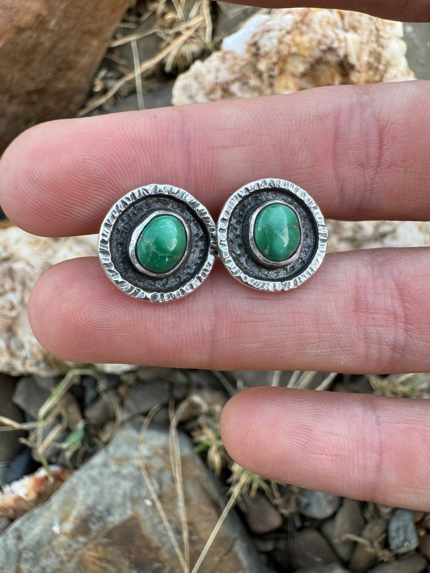 Sonoran gold turquoise post earrings