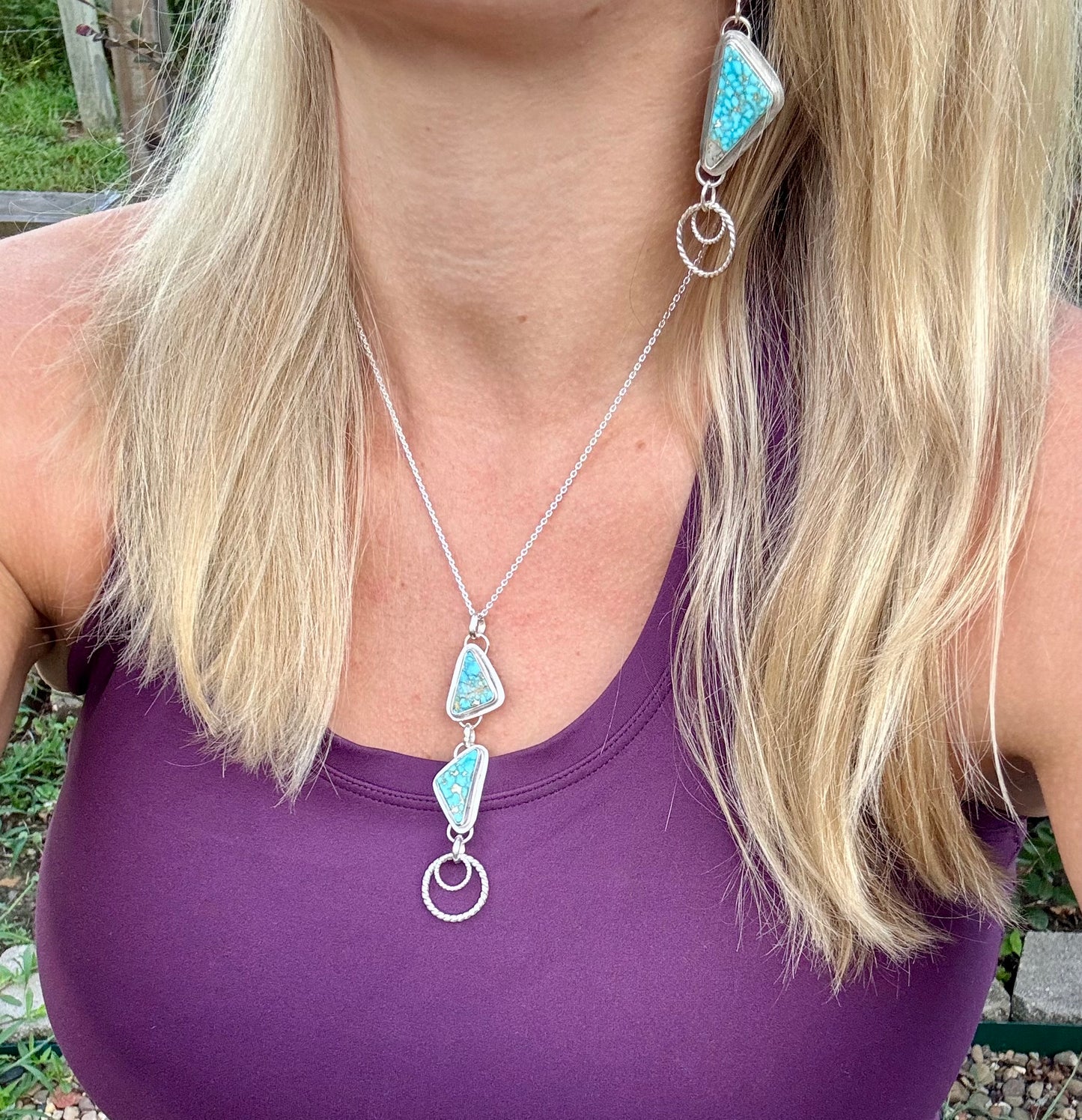 Triangle High Grade Kingman Turquoise Earrings