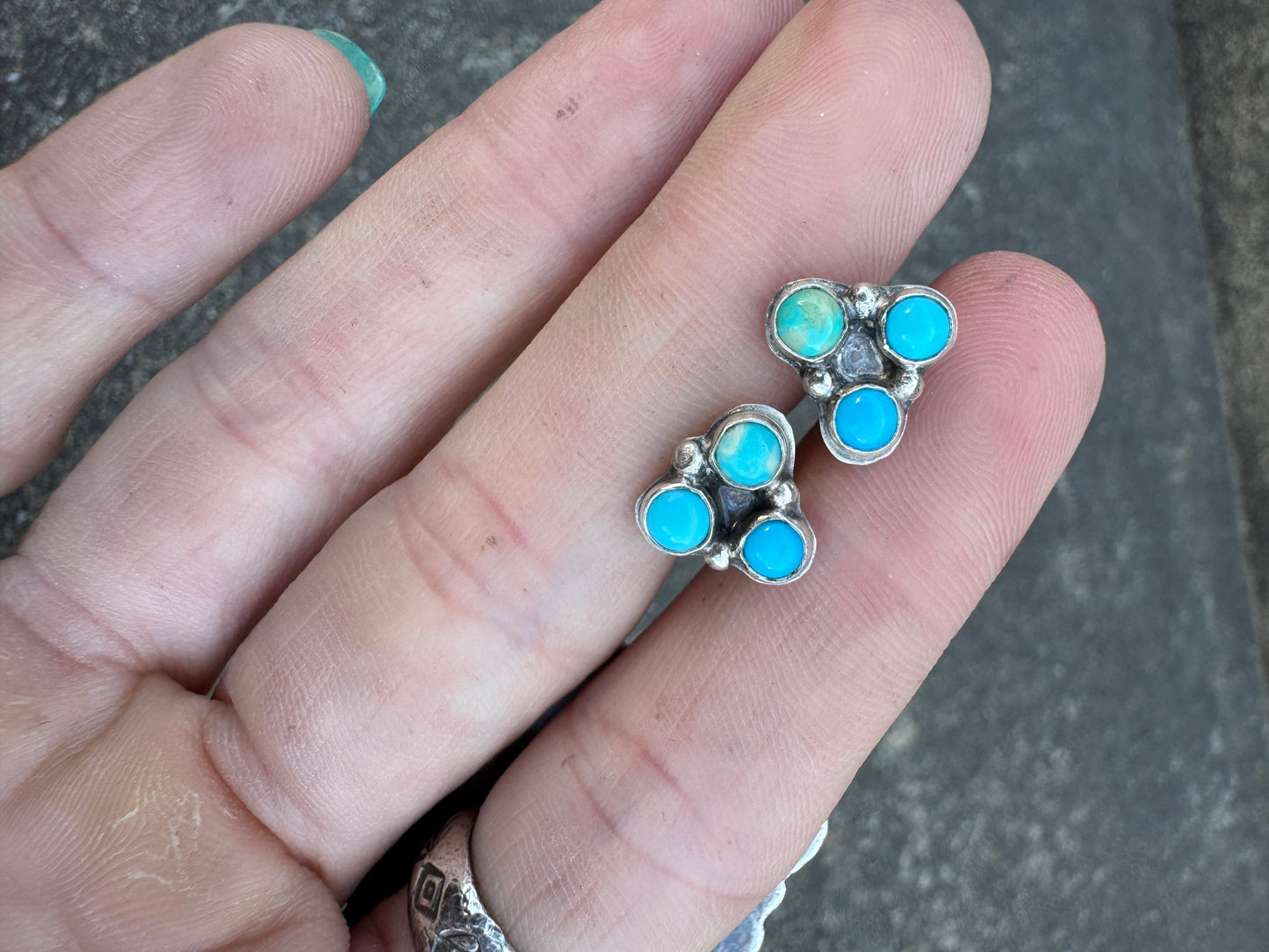 Cluster Turquoise Post earrings