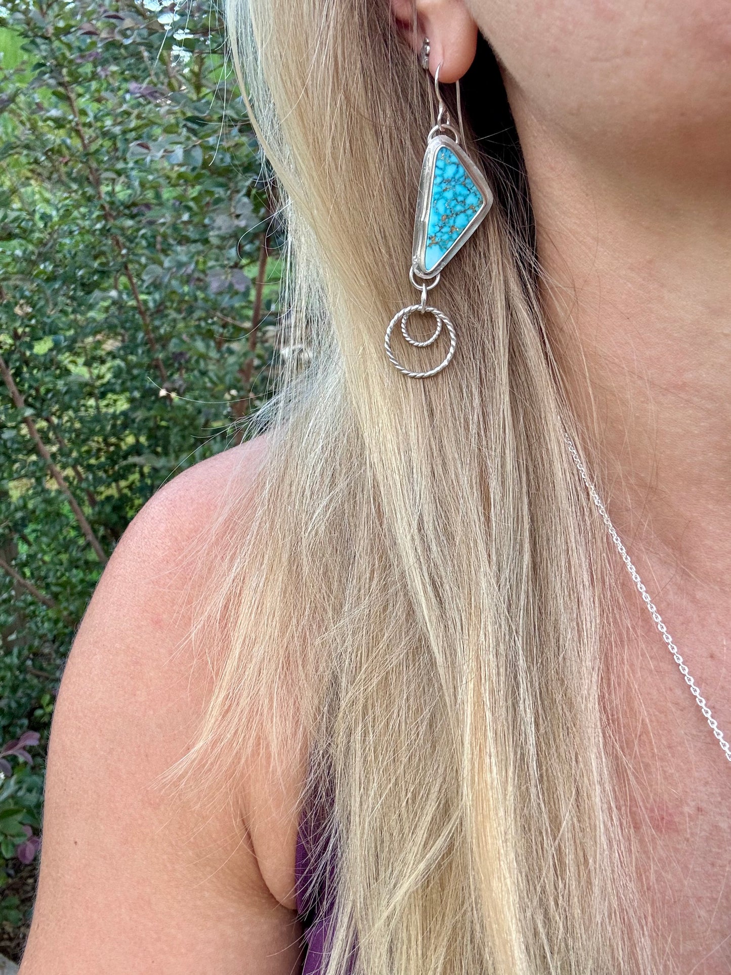 Triangle High Grade Kingman Turquoise Earrings