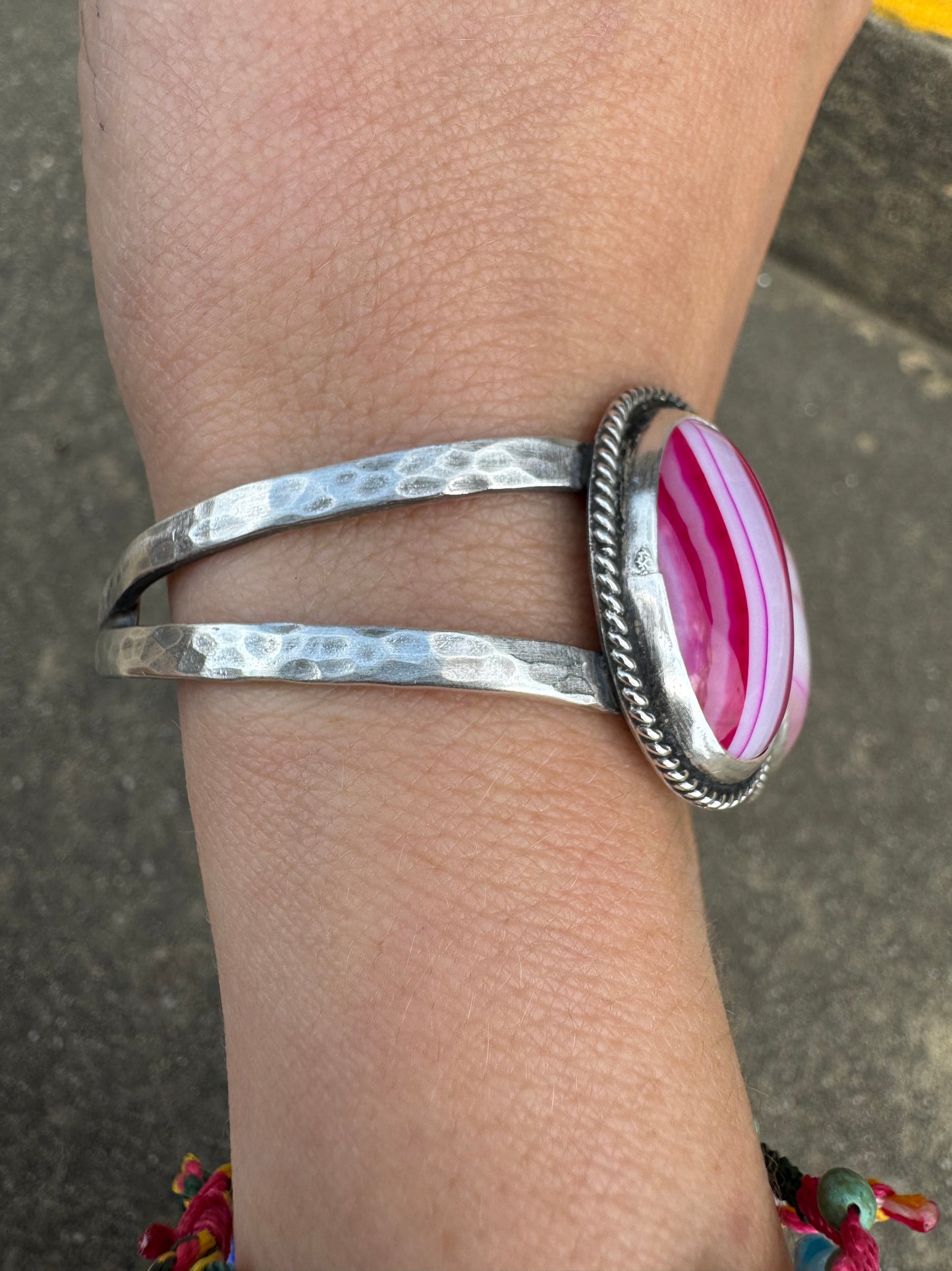 Pink Agate cuff