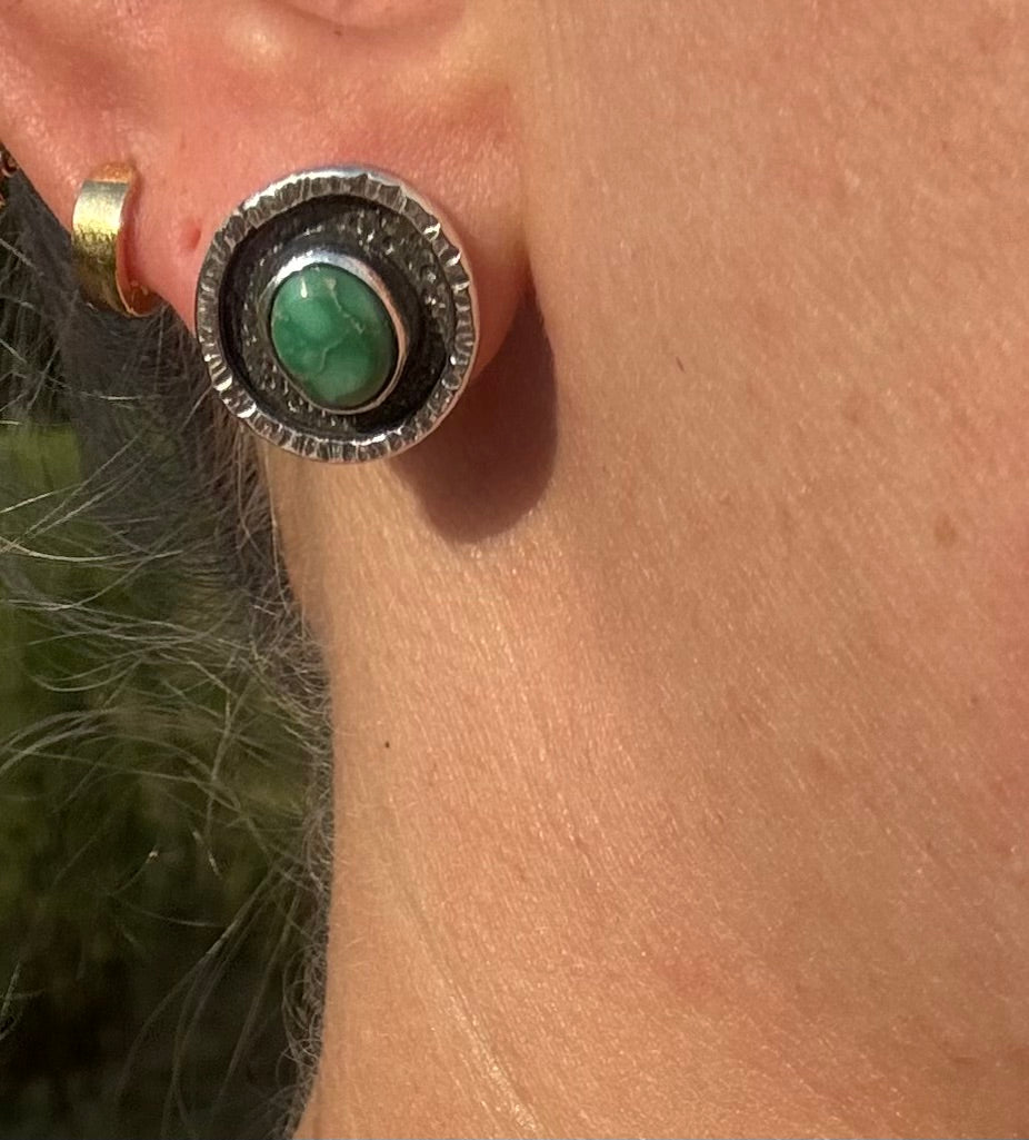Sonoran gold turquoise post earrings
