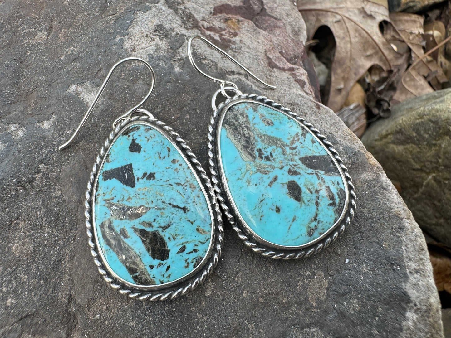 Smoky Blue Kingman turquoise earrings