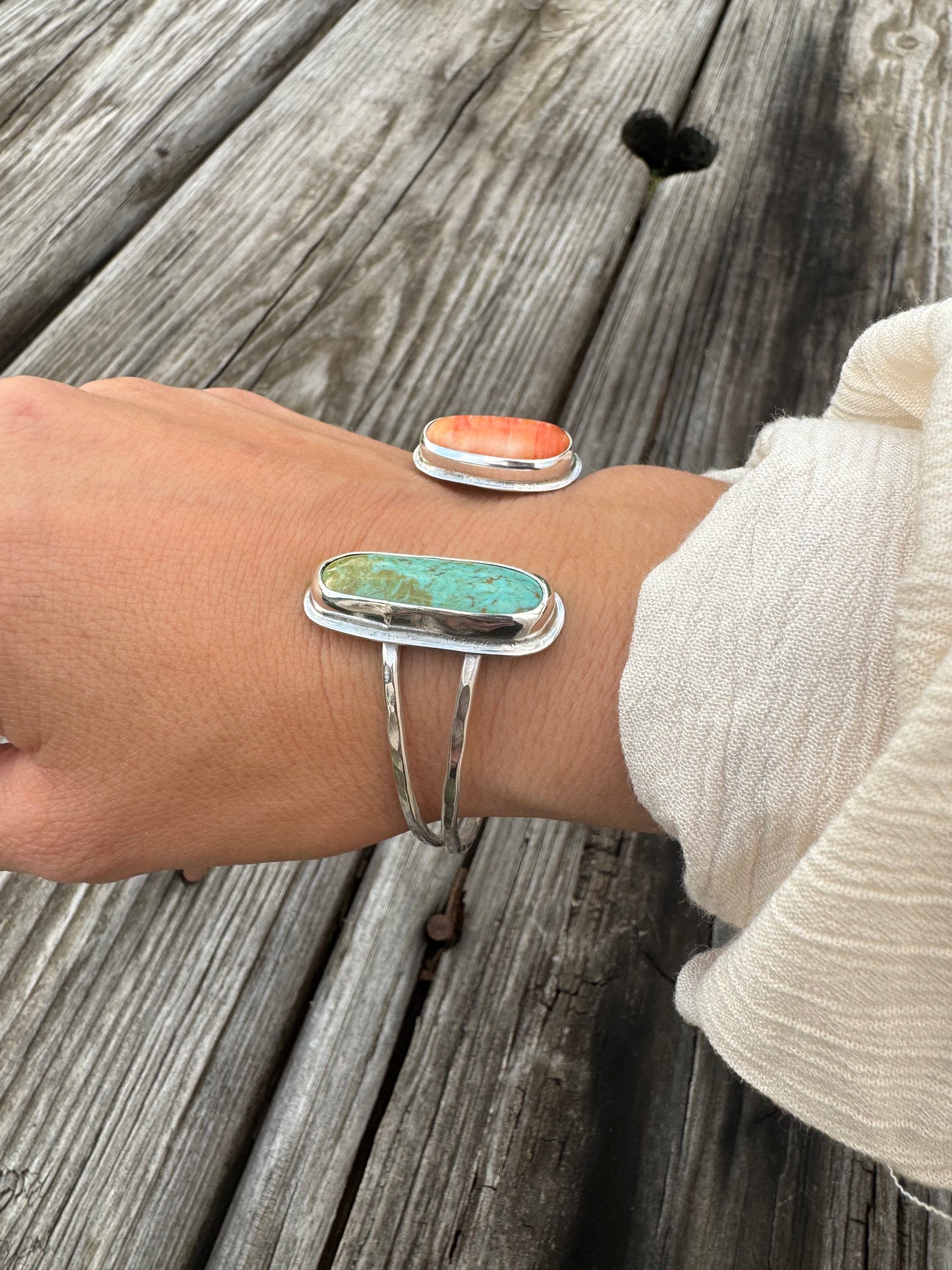 Turquoise and spiny oyster open front Cuff