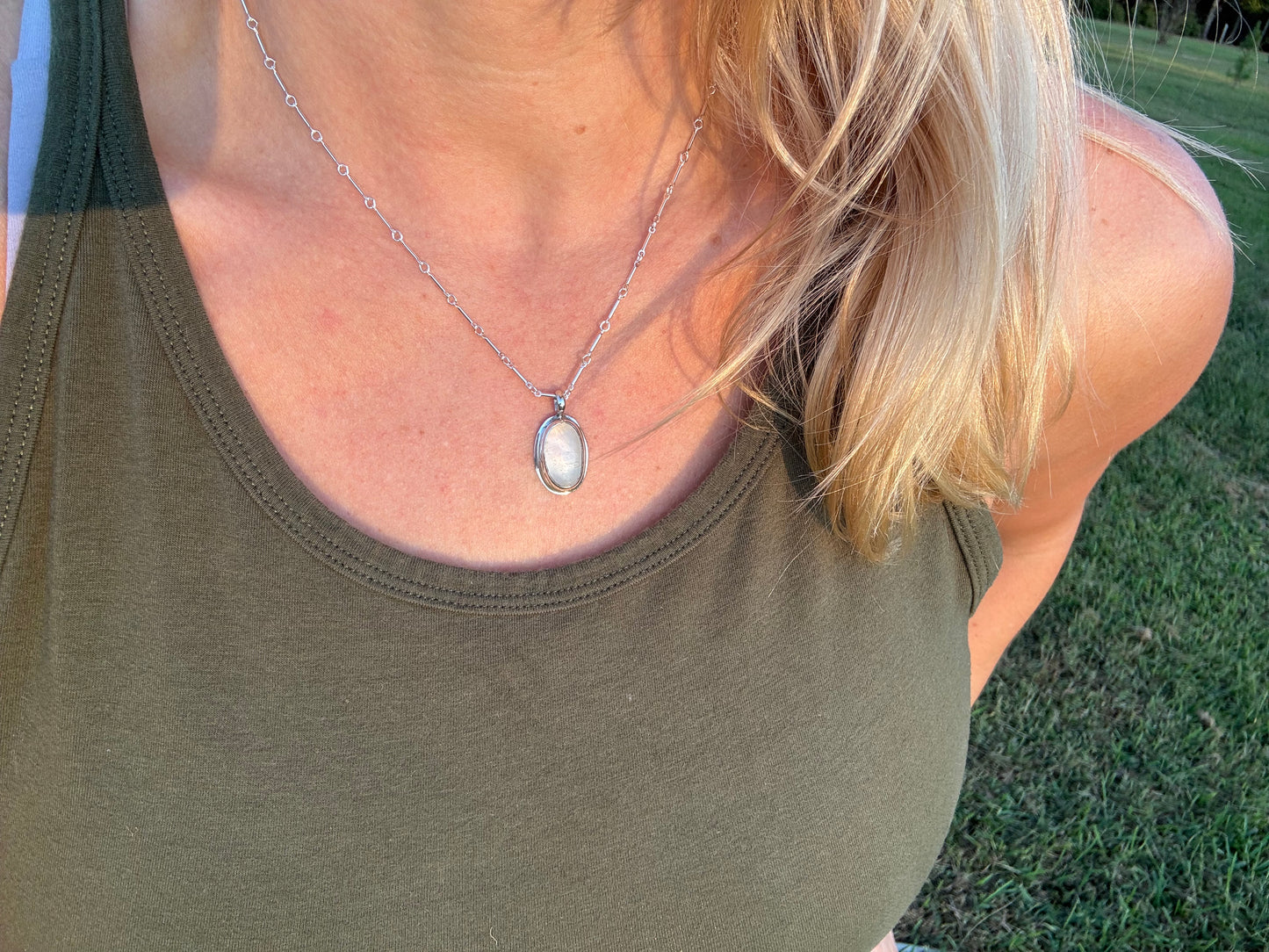 Dainty Moonstone Pendant