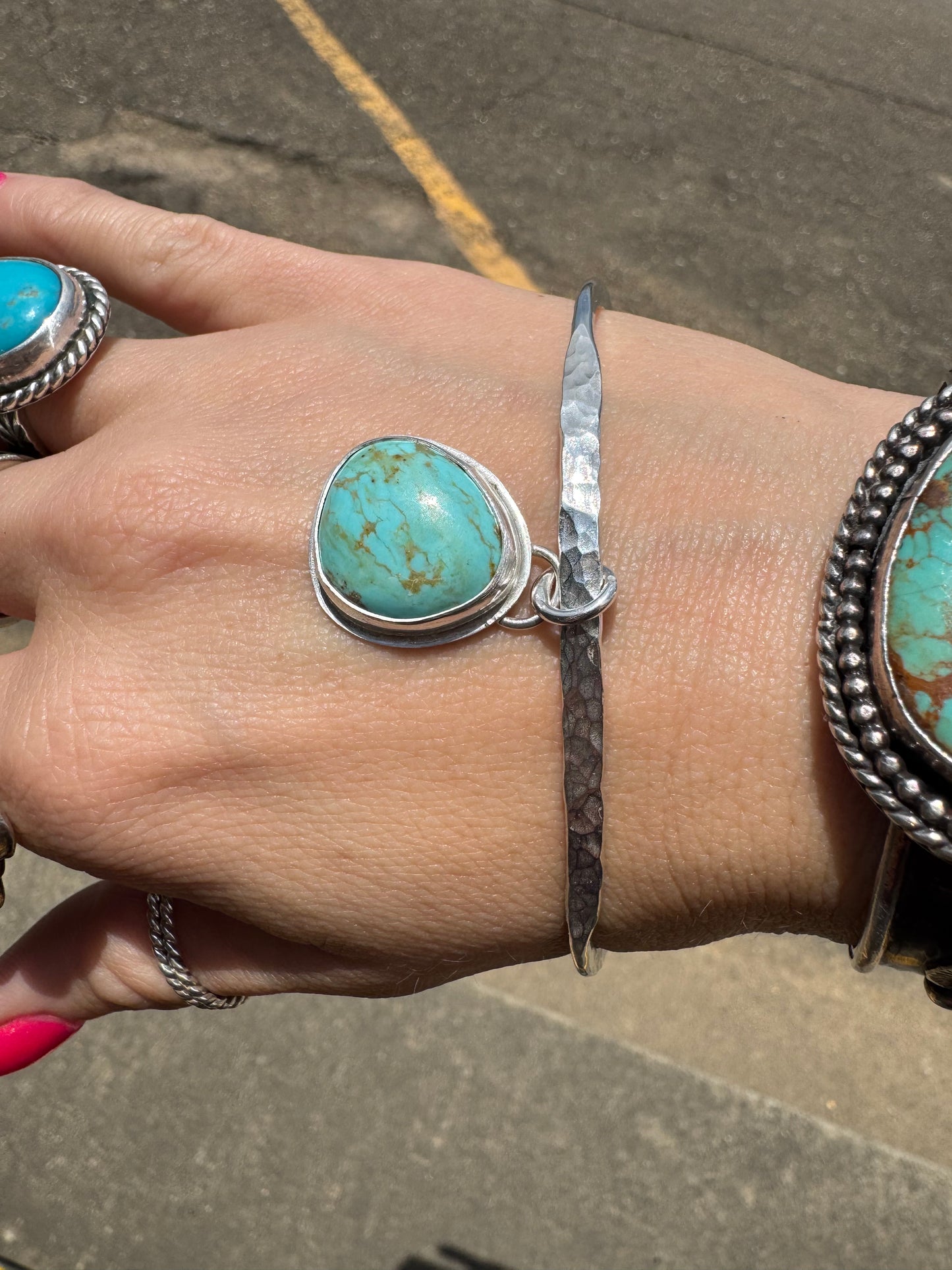 Turquoise Hammered Bangle