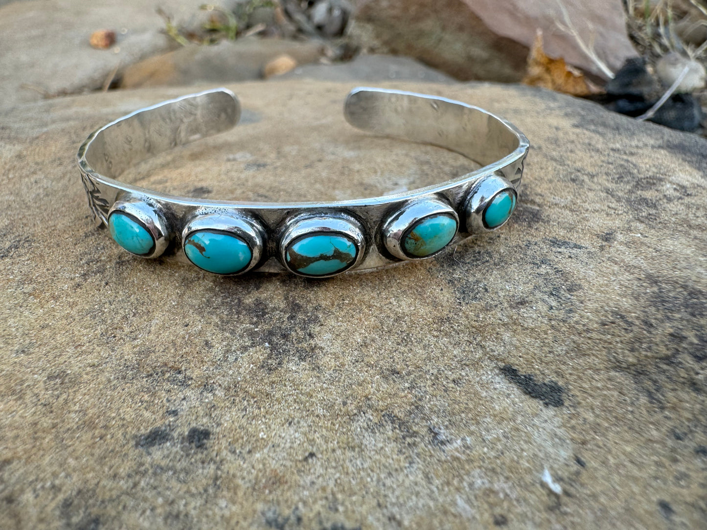 Stackable Kingman turquoise cuff