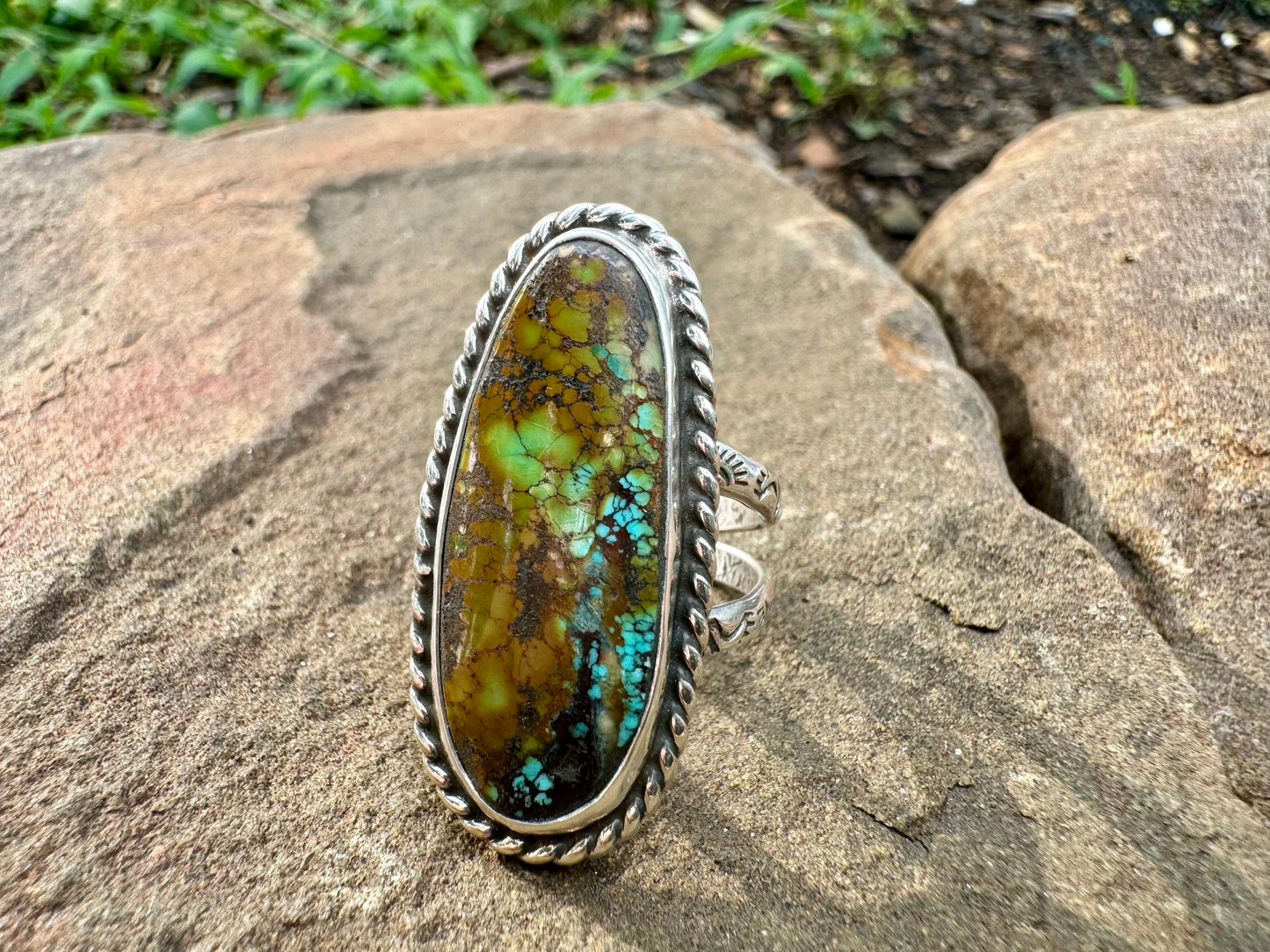 Polychrome turquoise ring size 9