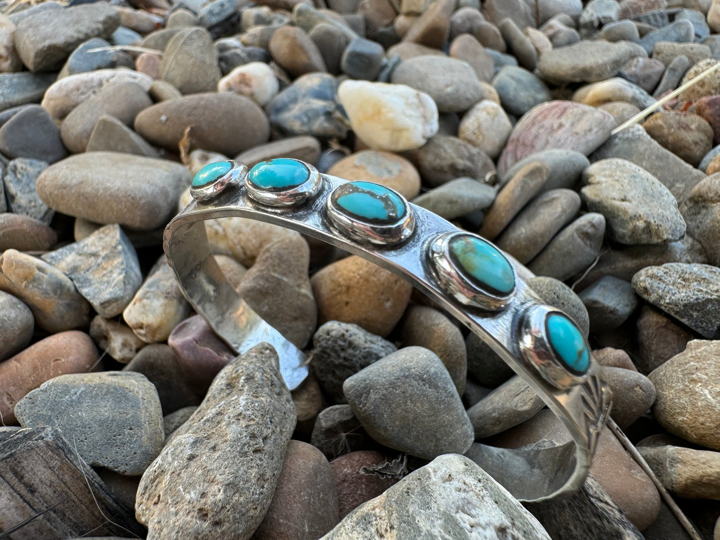 Stackable Kingman turquoise cuff