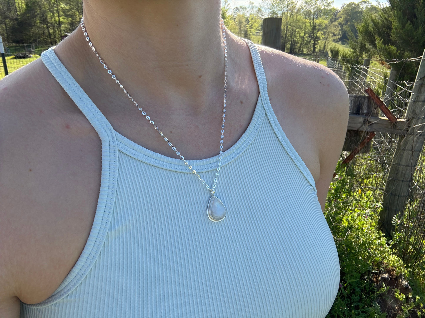 Moonstone dainty pendant