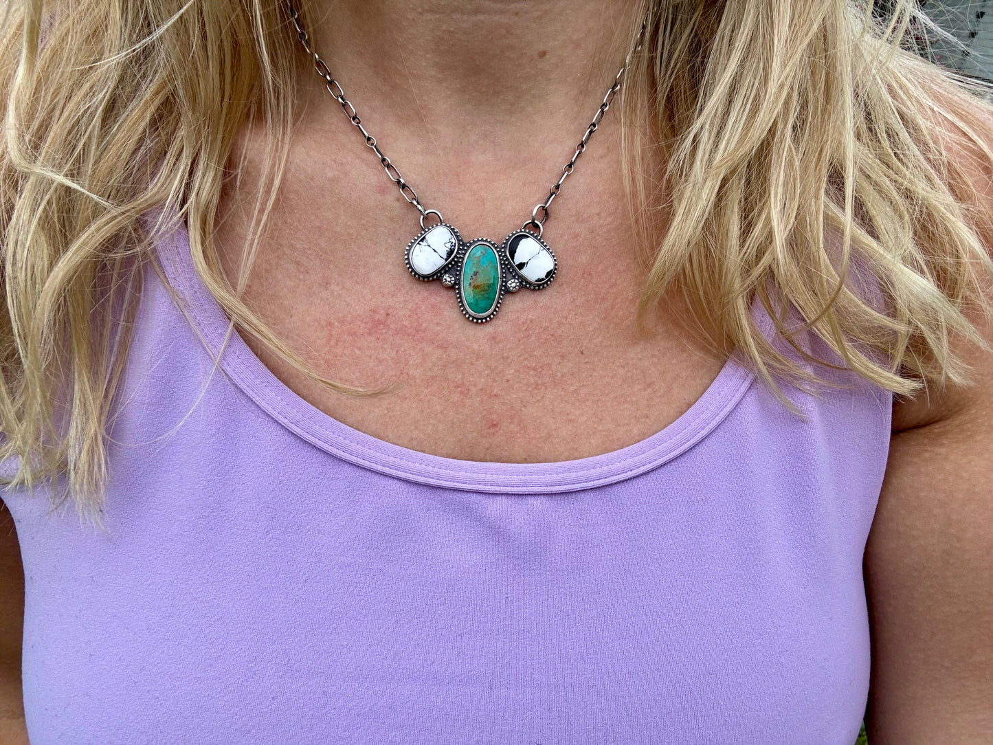 Turquoise and White Buffalo Necklace