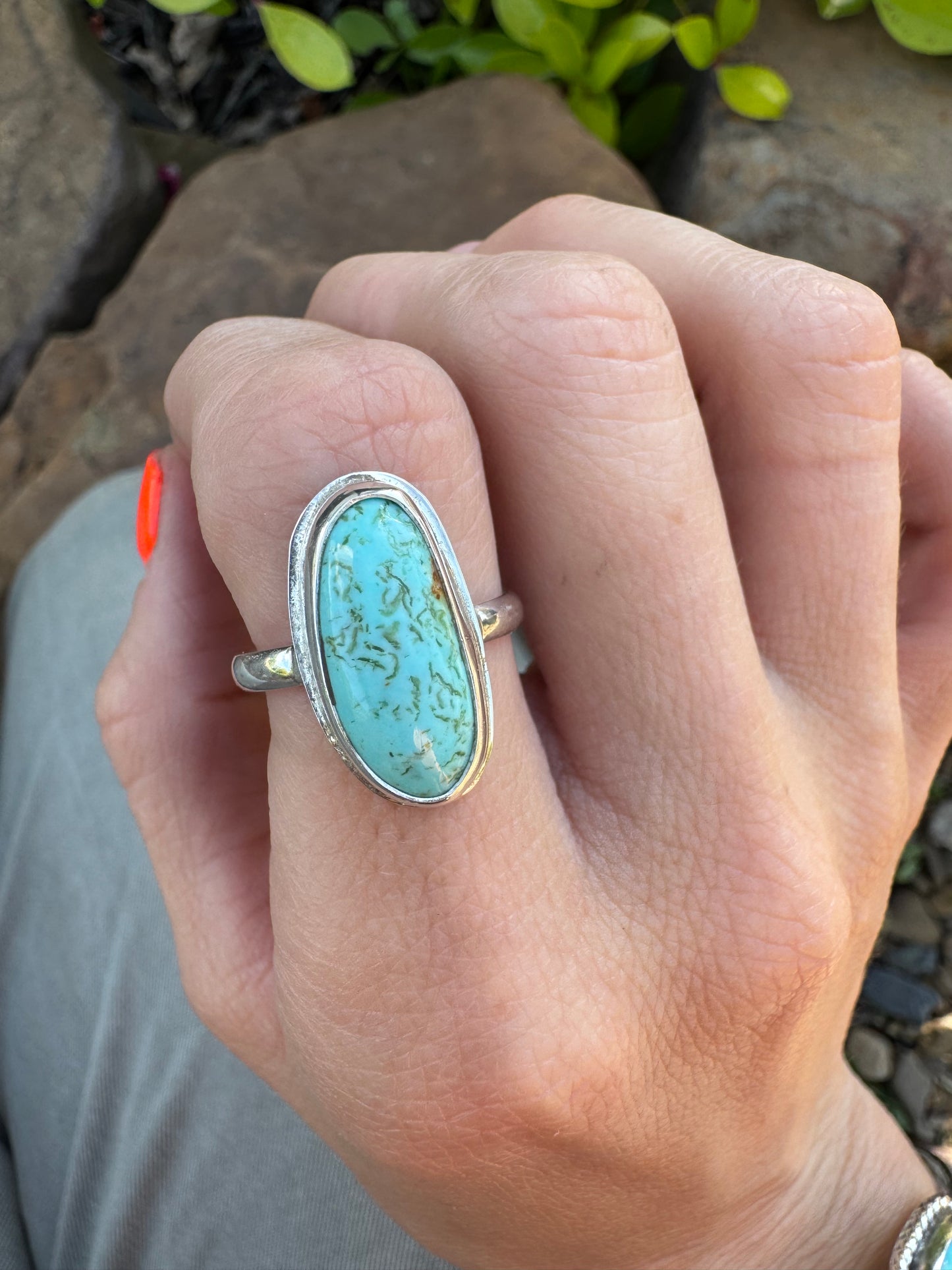 Dainty Kingman Turquoise ring size 8