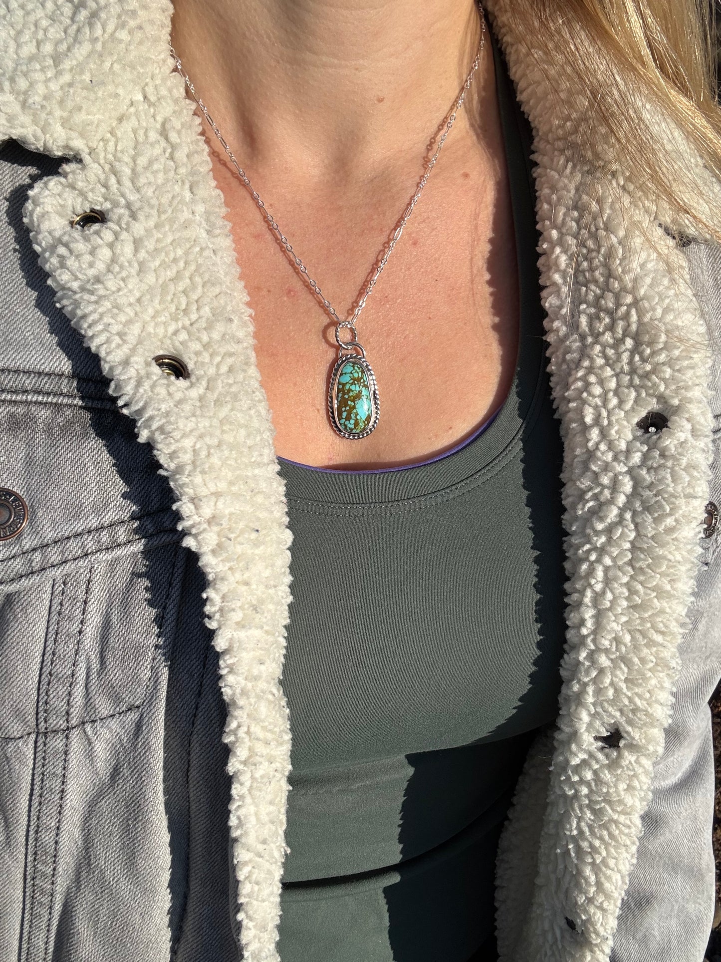 Tyrone Turquoise twisted rope necklace