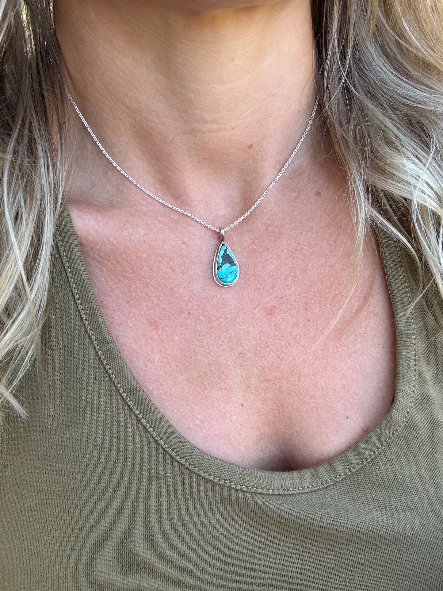 Dainty Tyrone Turquoise Pendant