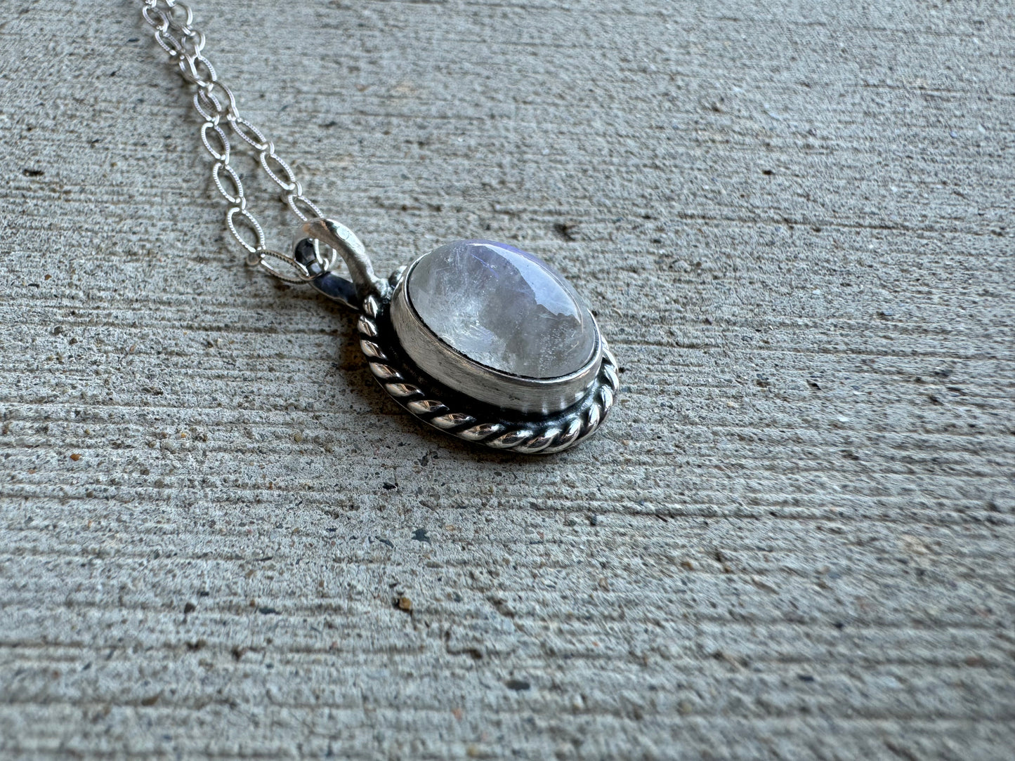 Dainty moonstone pendant