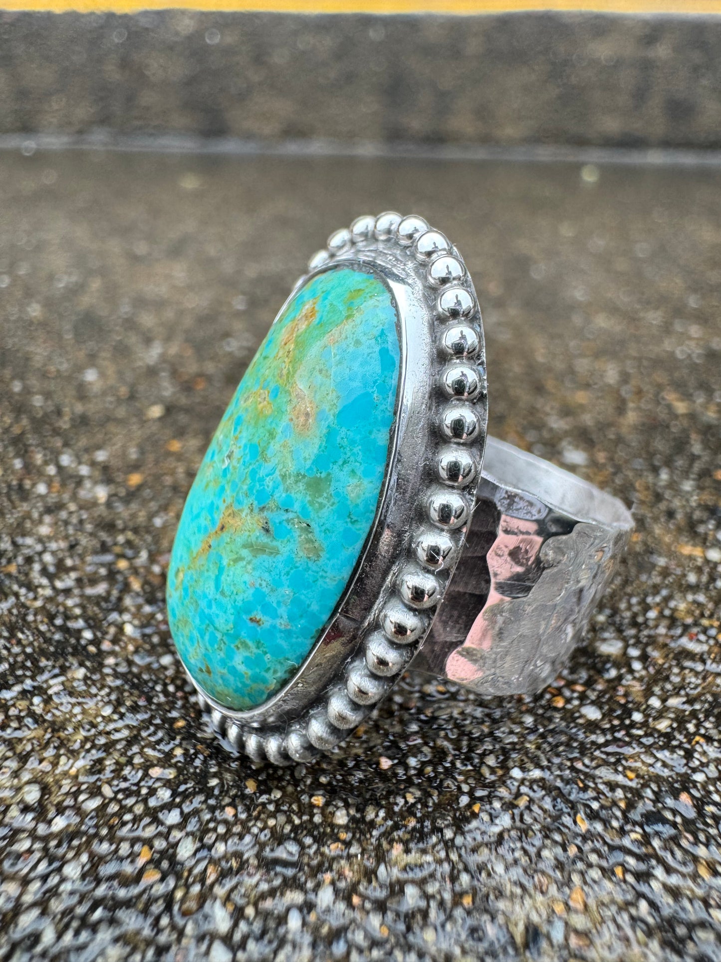 Kingman turquoise Asymmetrical Ring size 9