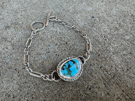 Blue turquoise toggle bracelet