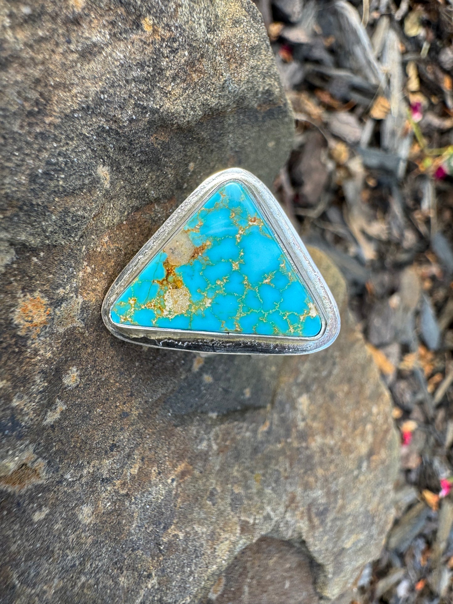 Spiderweb Kingman turquoise ring size 6.5
