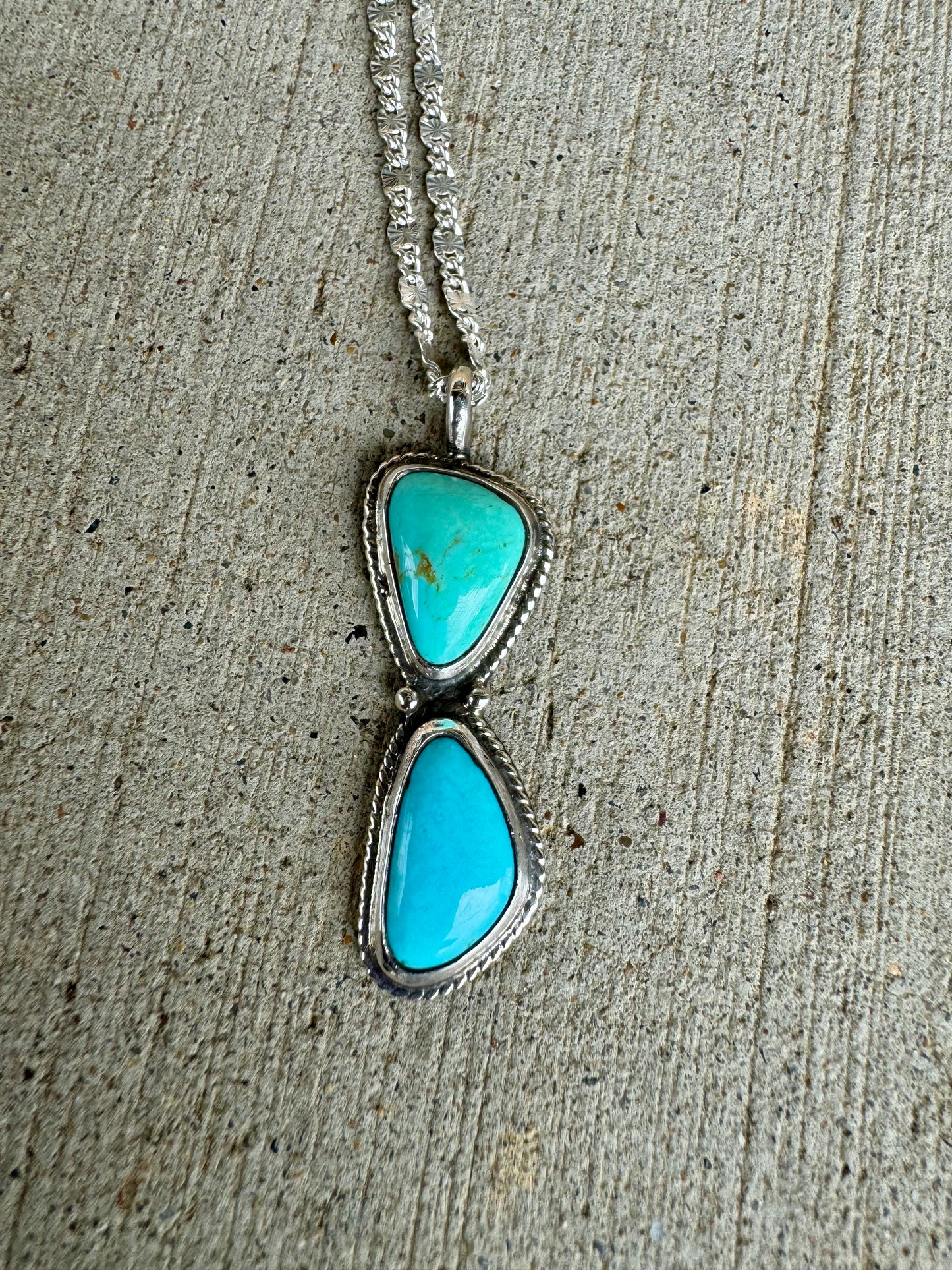 Two stone turquoise pendant