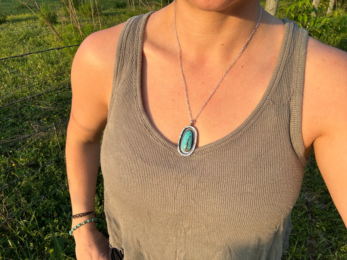 Turquoise Shadowbox Pendant