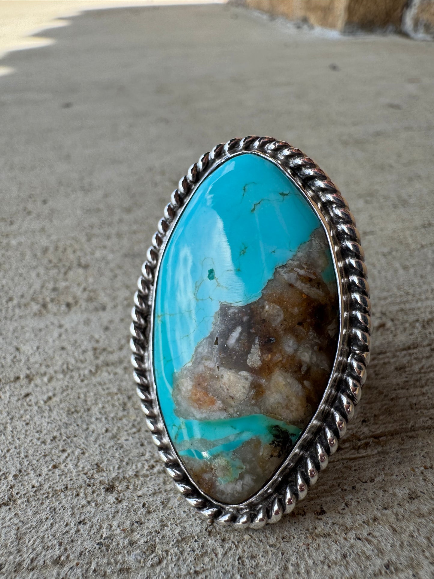 Chunky turquoise ring size 8